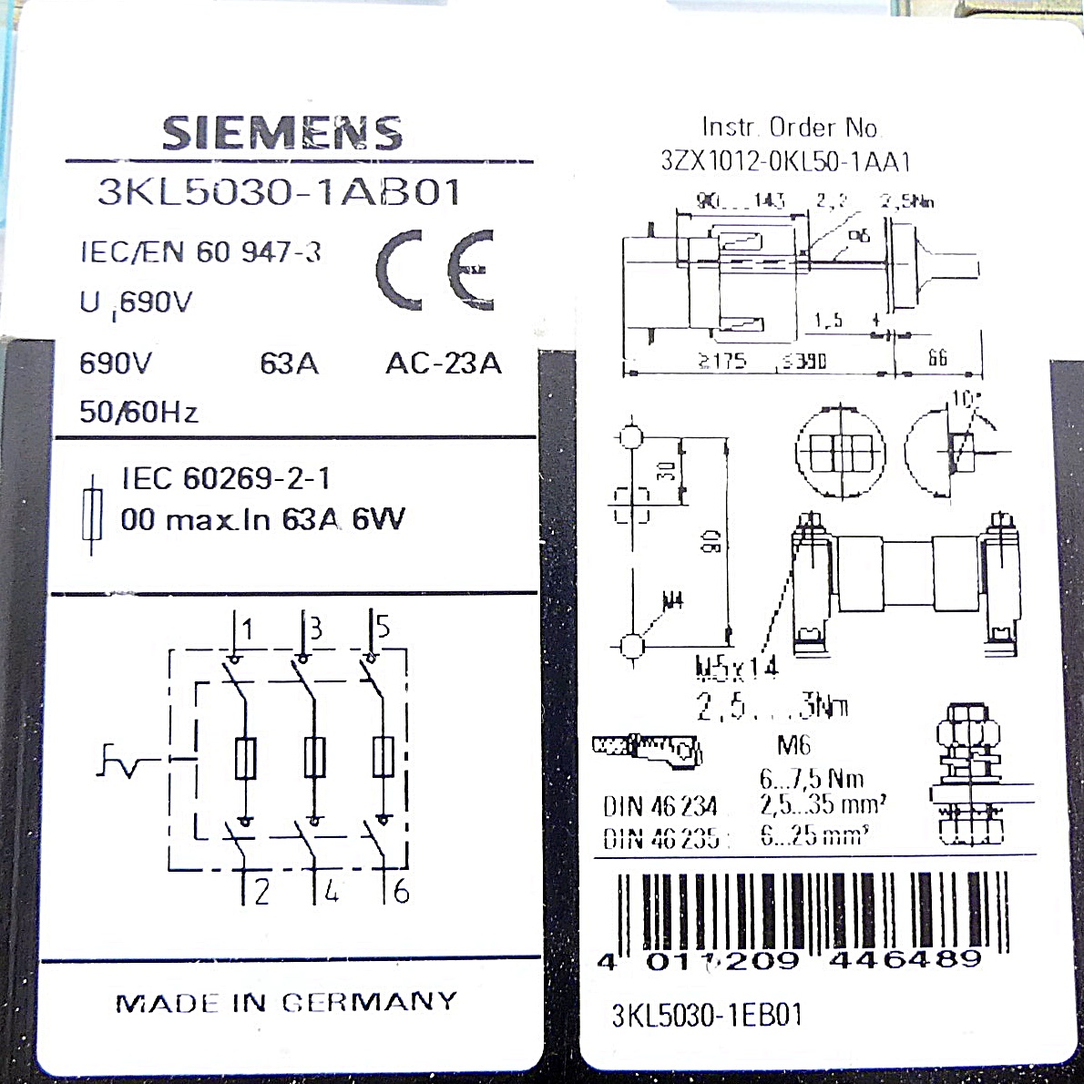 Lasttrennschalter 3KL5030-1AB01 