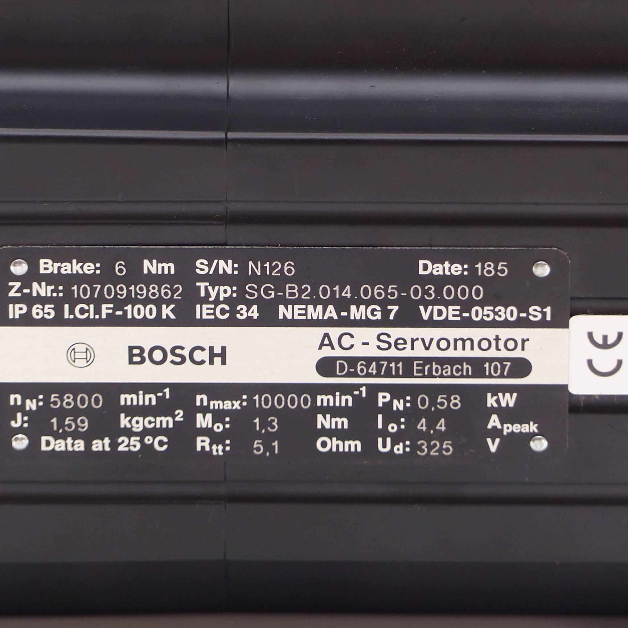 AC Servomotor SG-B2.014.065-03.000 