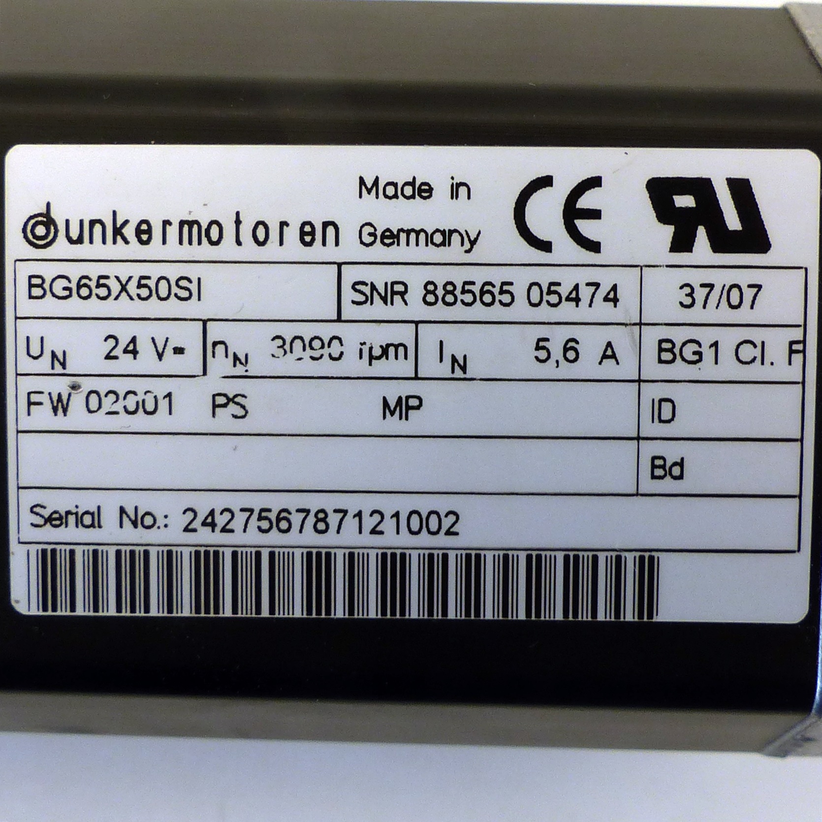 Brushless direct current motor 