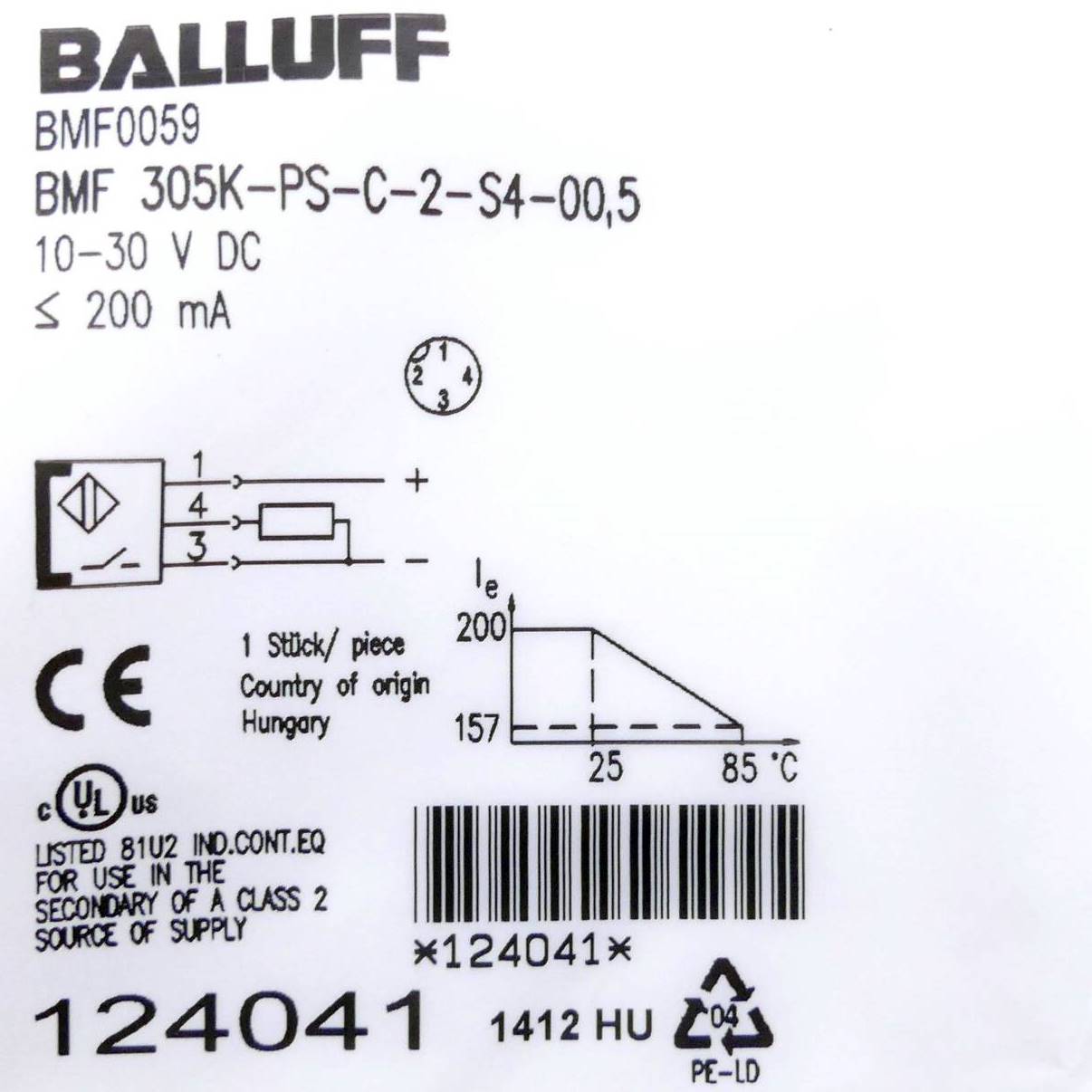 Magnetic field sensor BMF 305K-PS-C-2-S4-0,05 