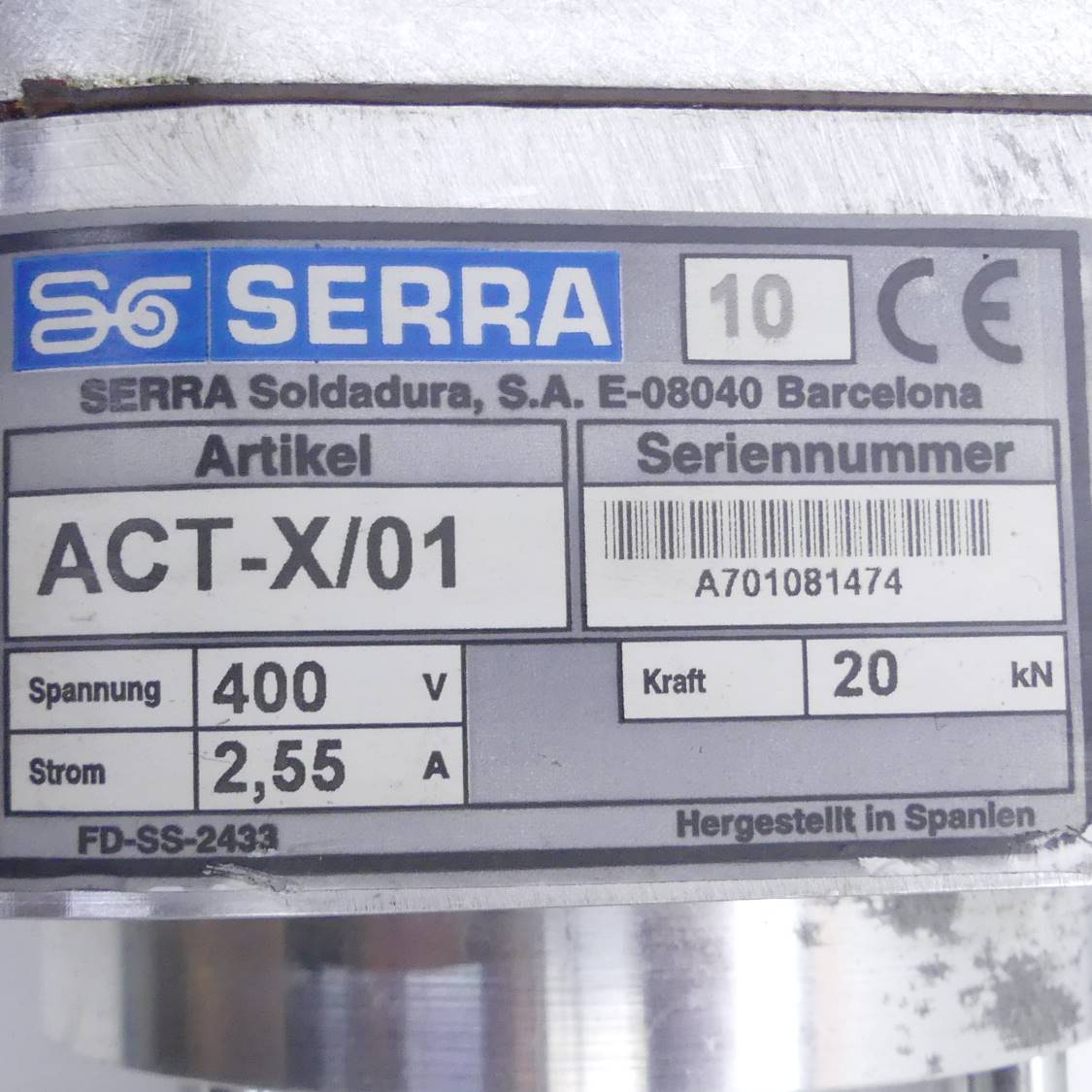 Electric cylinder ACT-X/01
