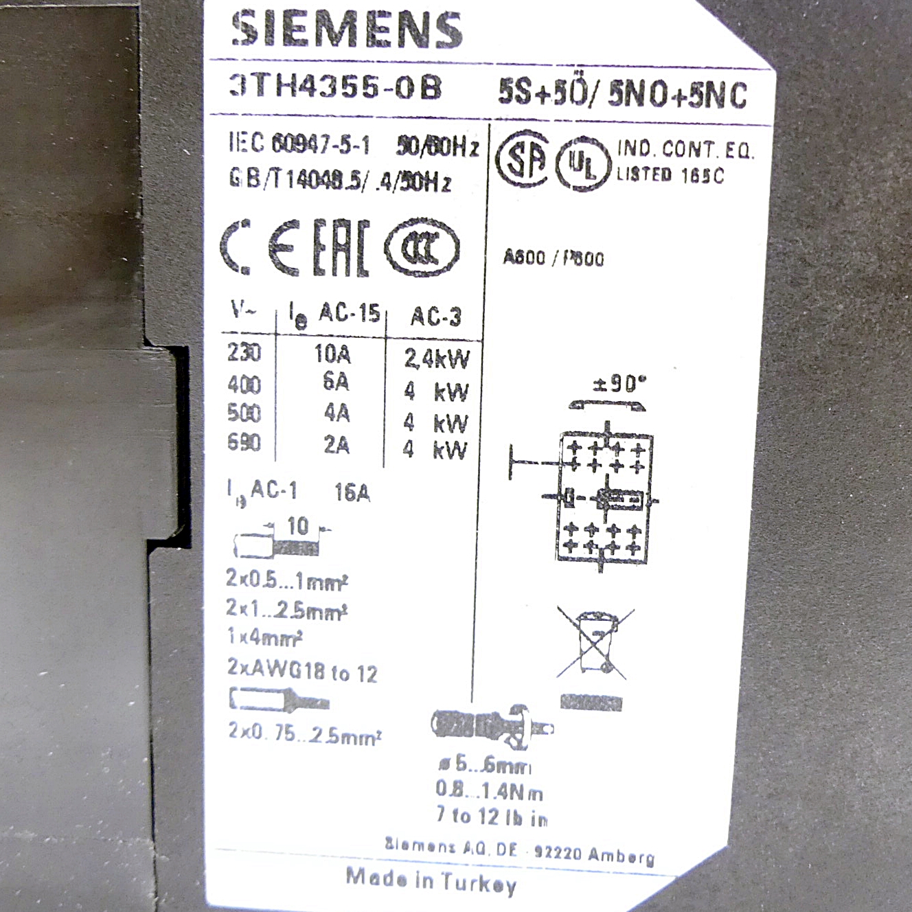 Hilfsschütz 3TH43 55-0BB4 Neu OVP