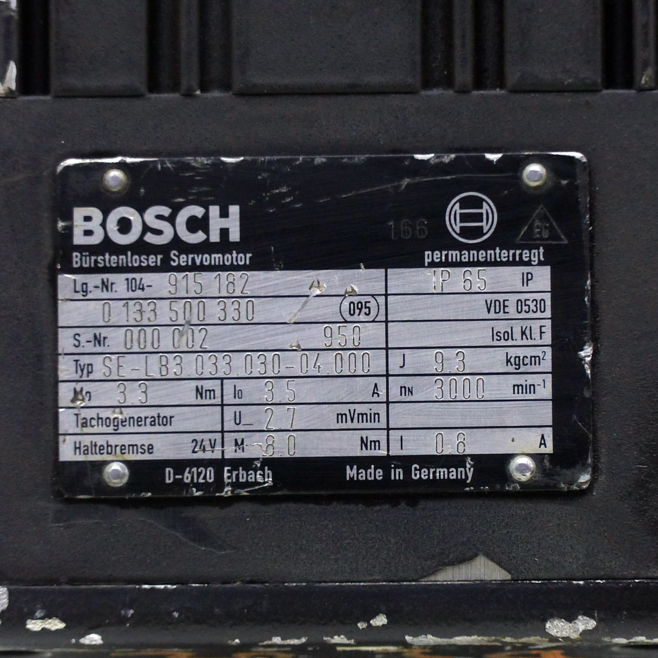 Bürstenloser Servomotor SE-LB3.033.030-04.000 