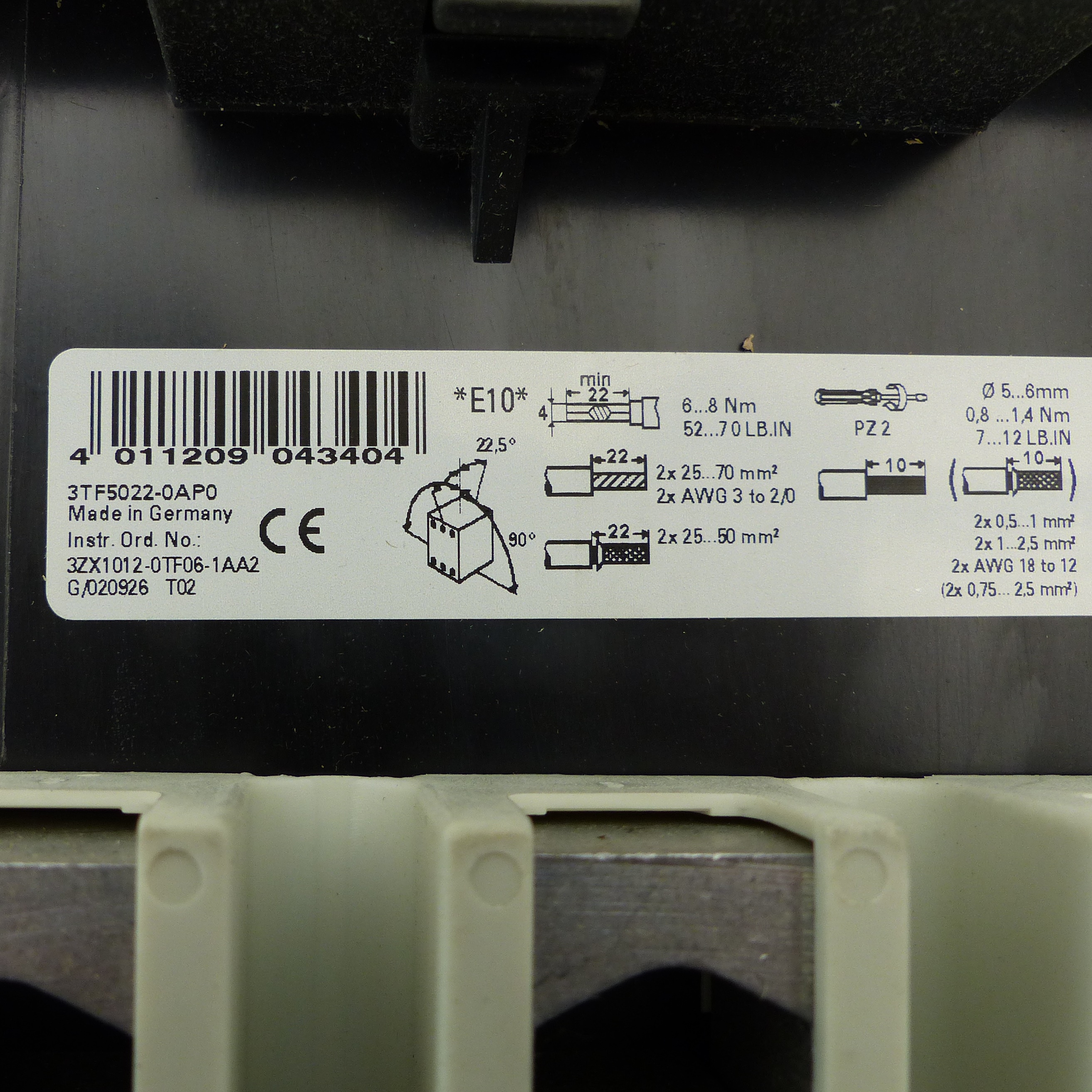 Contactor Size 6  Used