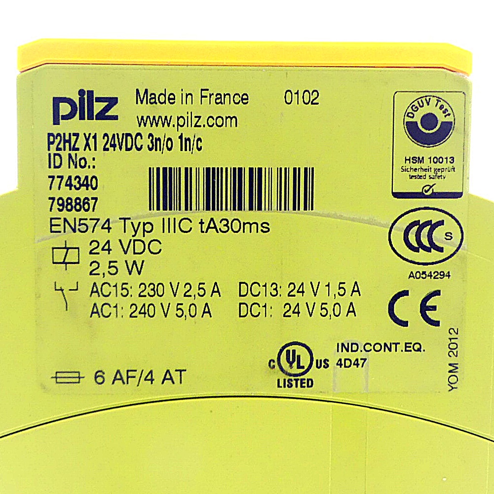 Zweihandüberwachung P2HZ X1 24VDC 3n/o 1n/c 