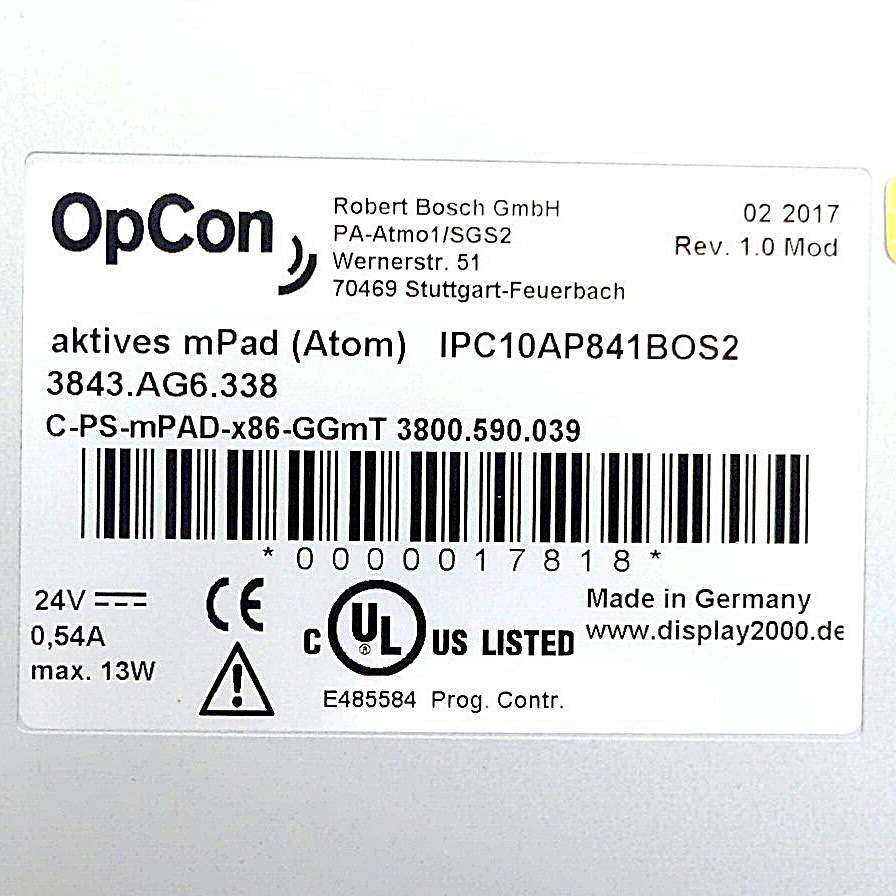 Aktives mPAD (Atom) IPC10AP841BOS2 