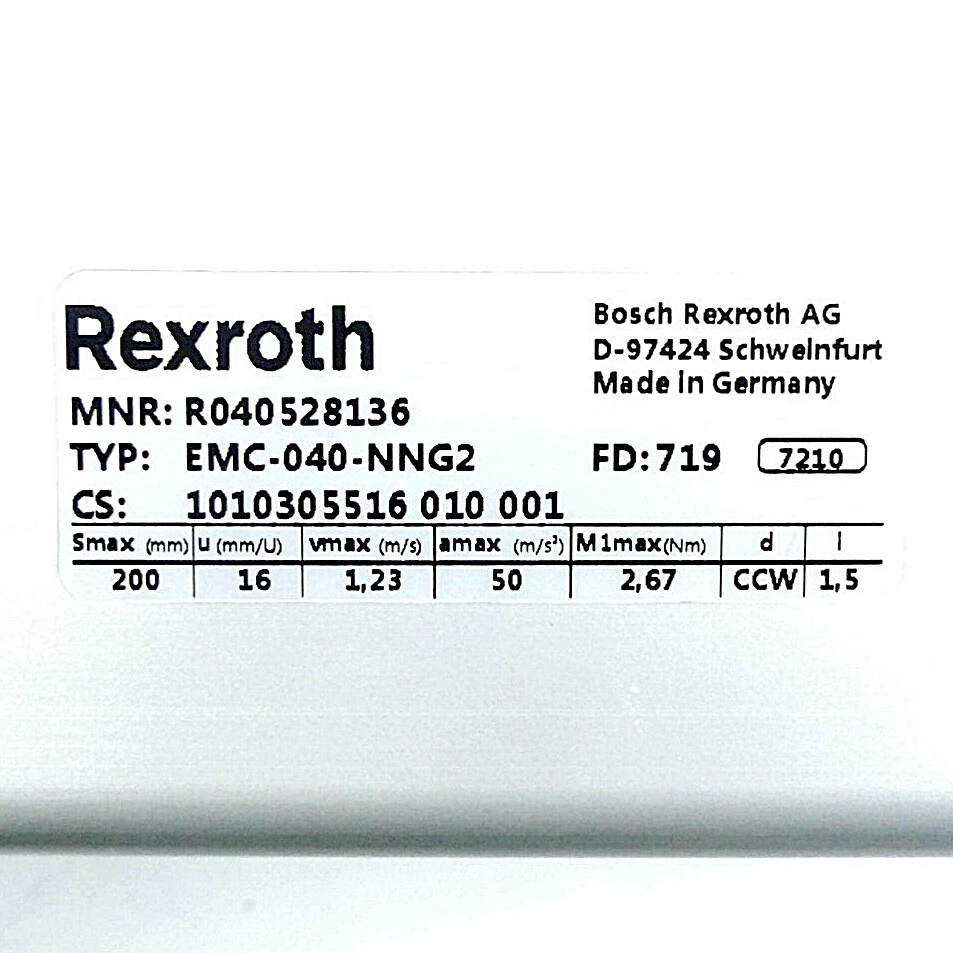 Elektromechanischer Zylinder EMC-040-NNG2 