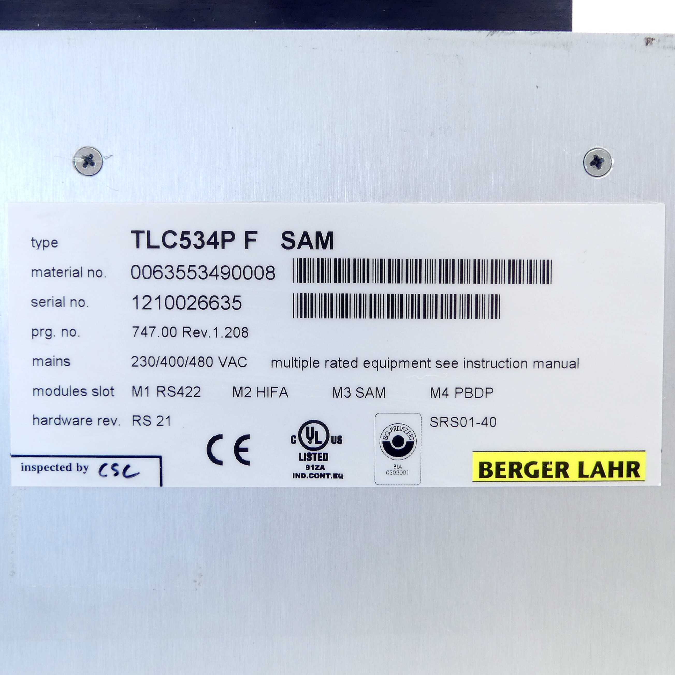 Twin Line Servoantrieb TLC534P F SAM (Rev. 1.208)