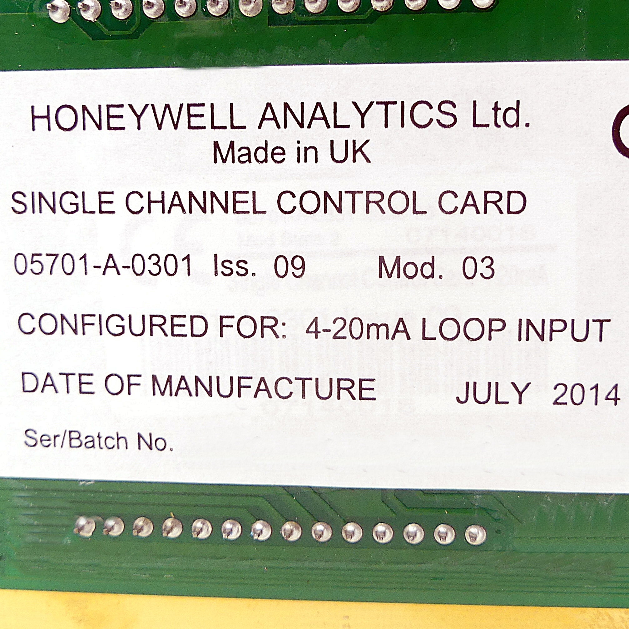 Control Card
