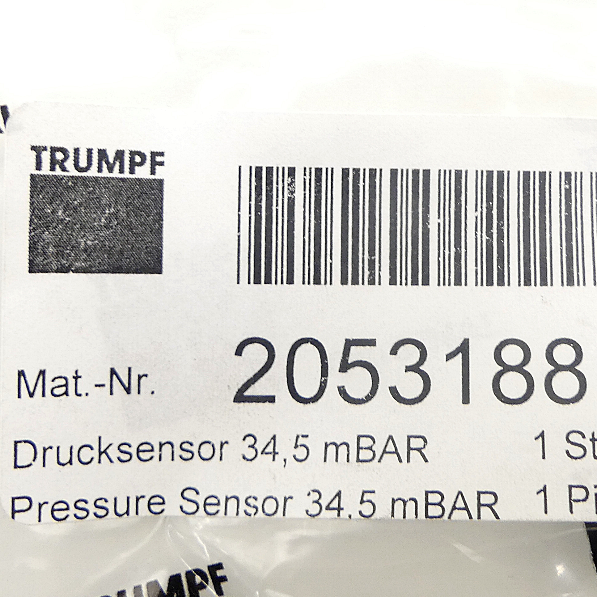 pressure sensor 34.5 mBar