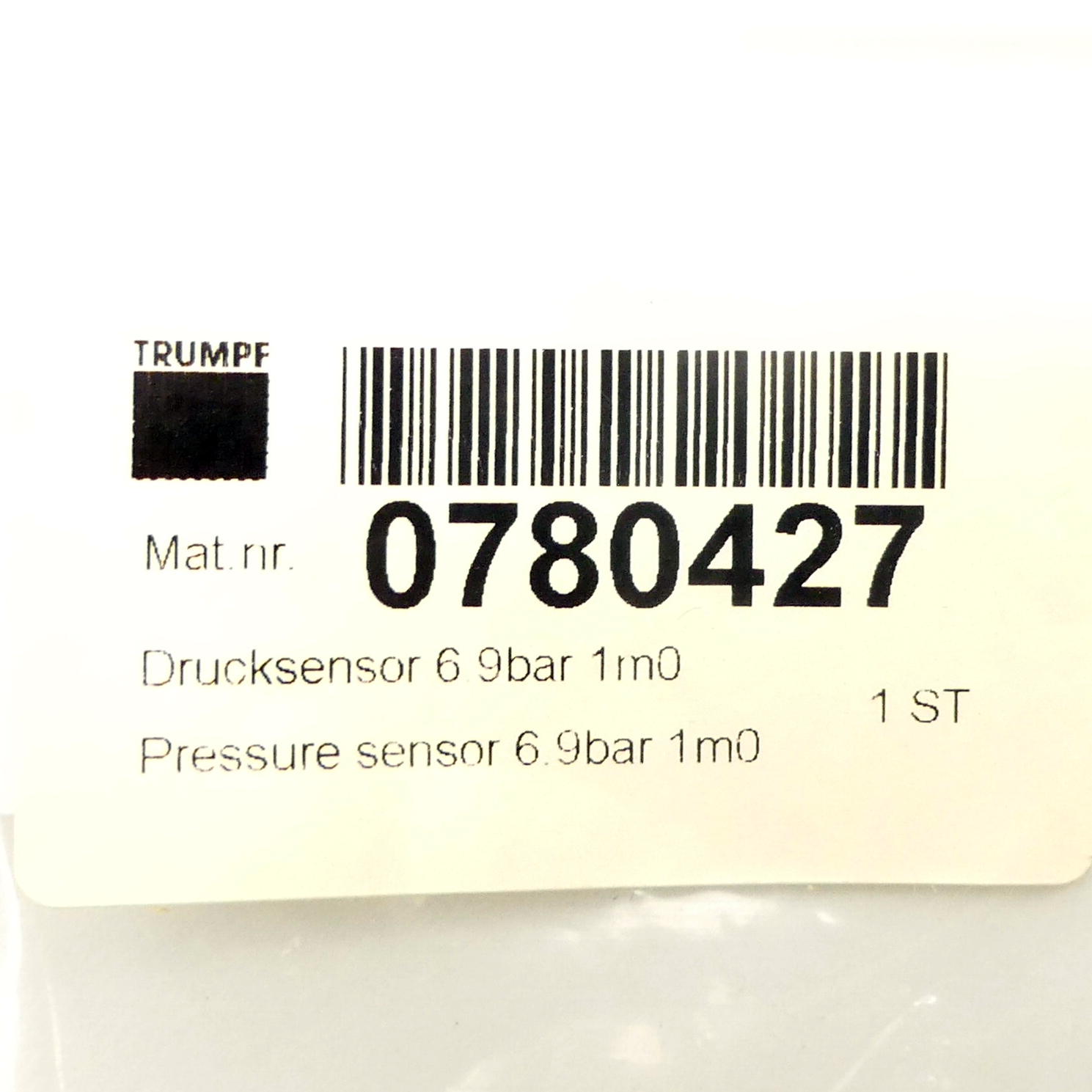 pressure sensor 6.9bar 1m0 