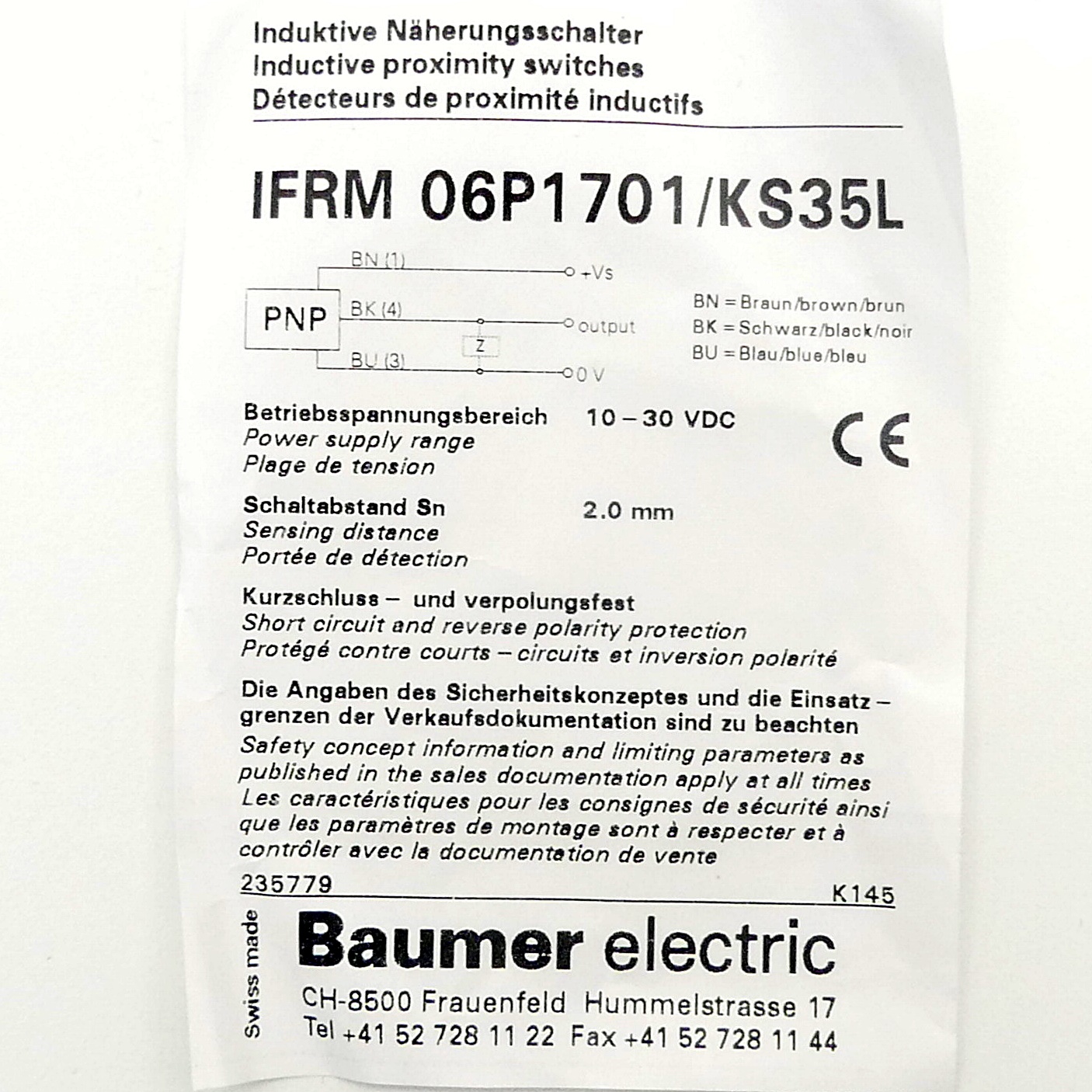 Induktiver Sensor IFRM 06P1701/KS35L