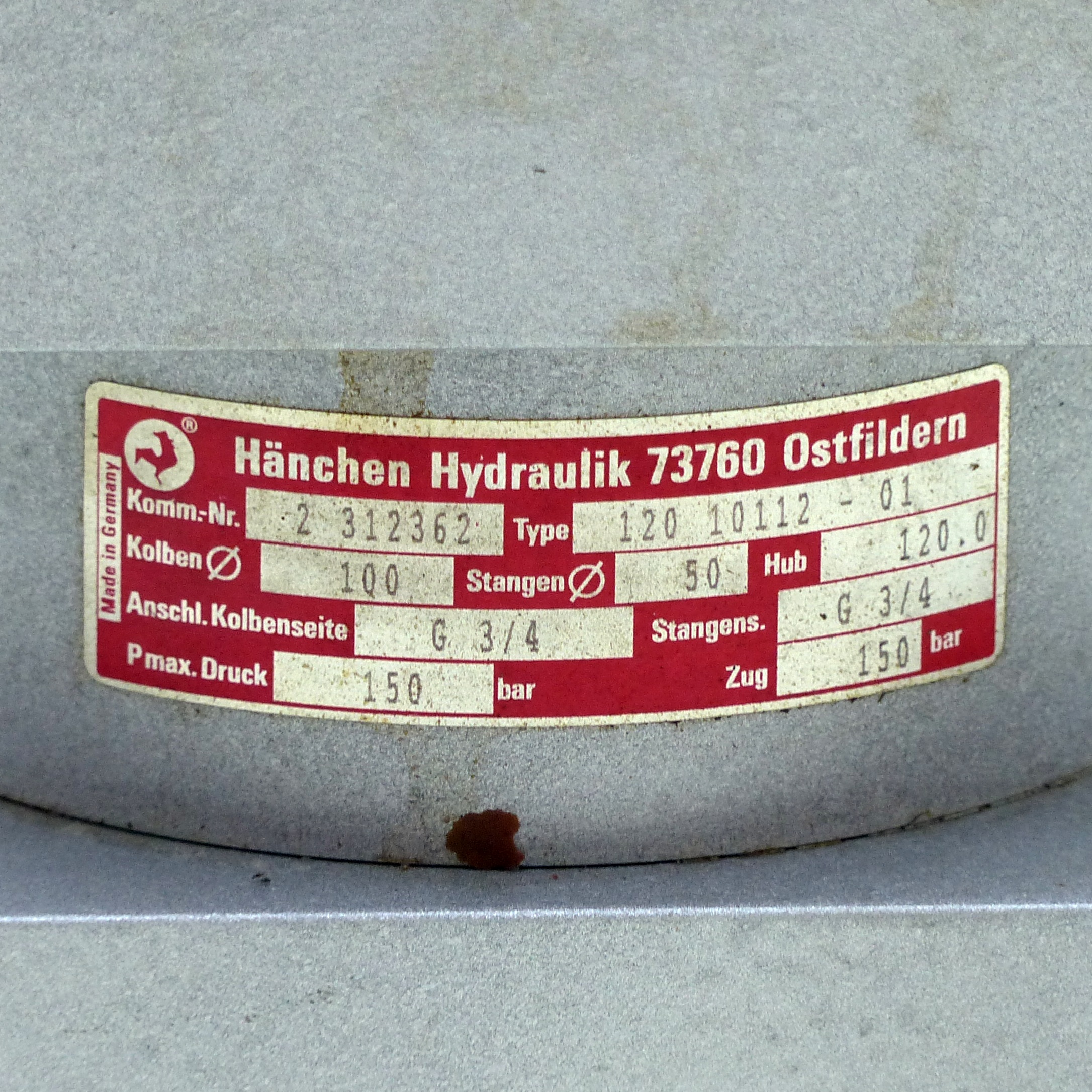 Hydraulikzylinder 100 x 120