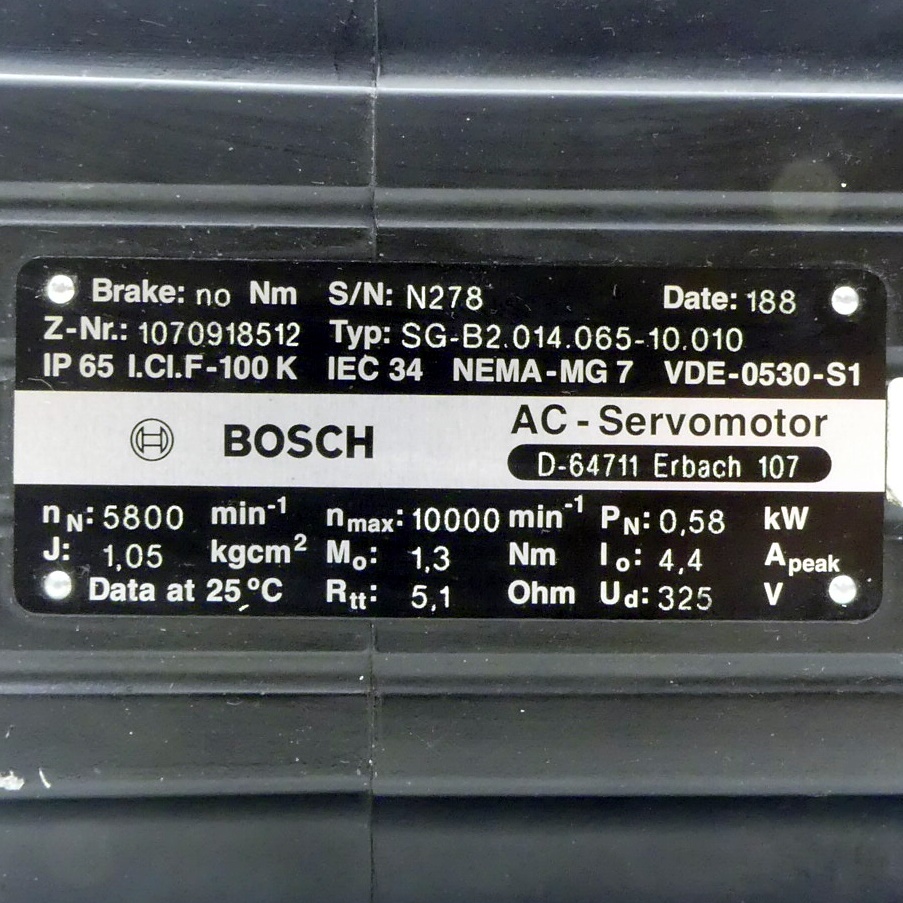 AC-Servo motor SG-B2.014.065-10.010 
