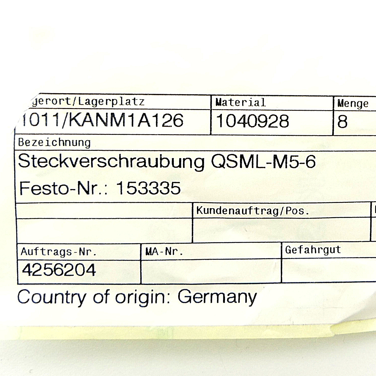 L-Steckverschraubung QSML-M5-6 