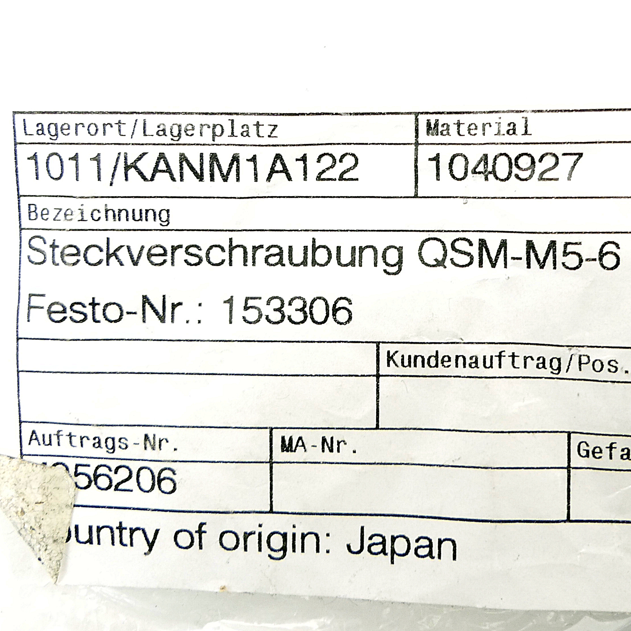 Push-in fitting QSM-M5-6 