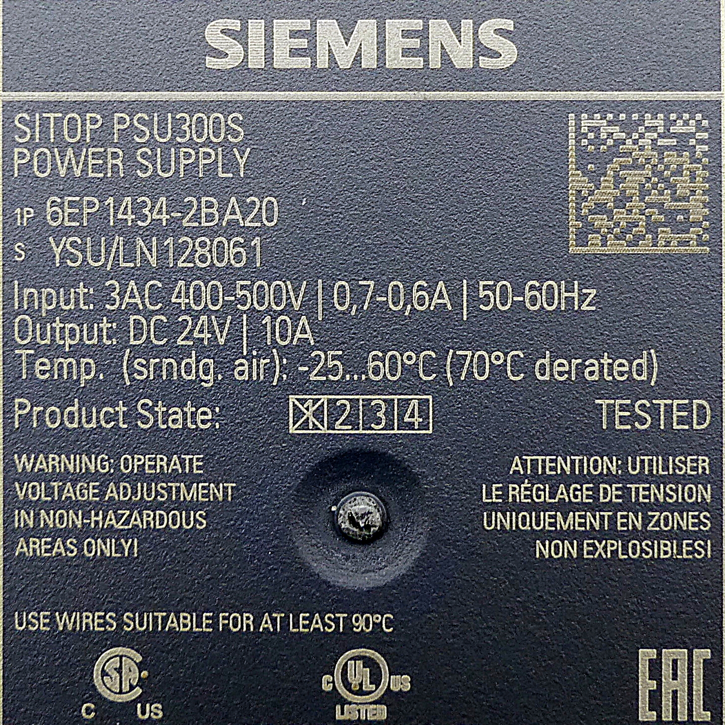 SITOP PSU300S 24 V/10 A stabilized power supply 