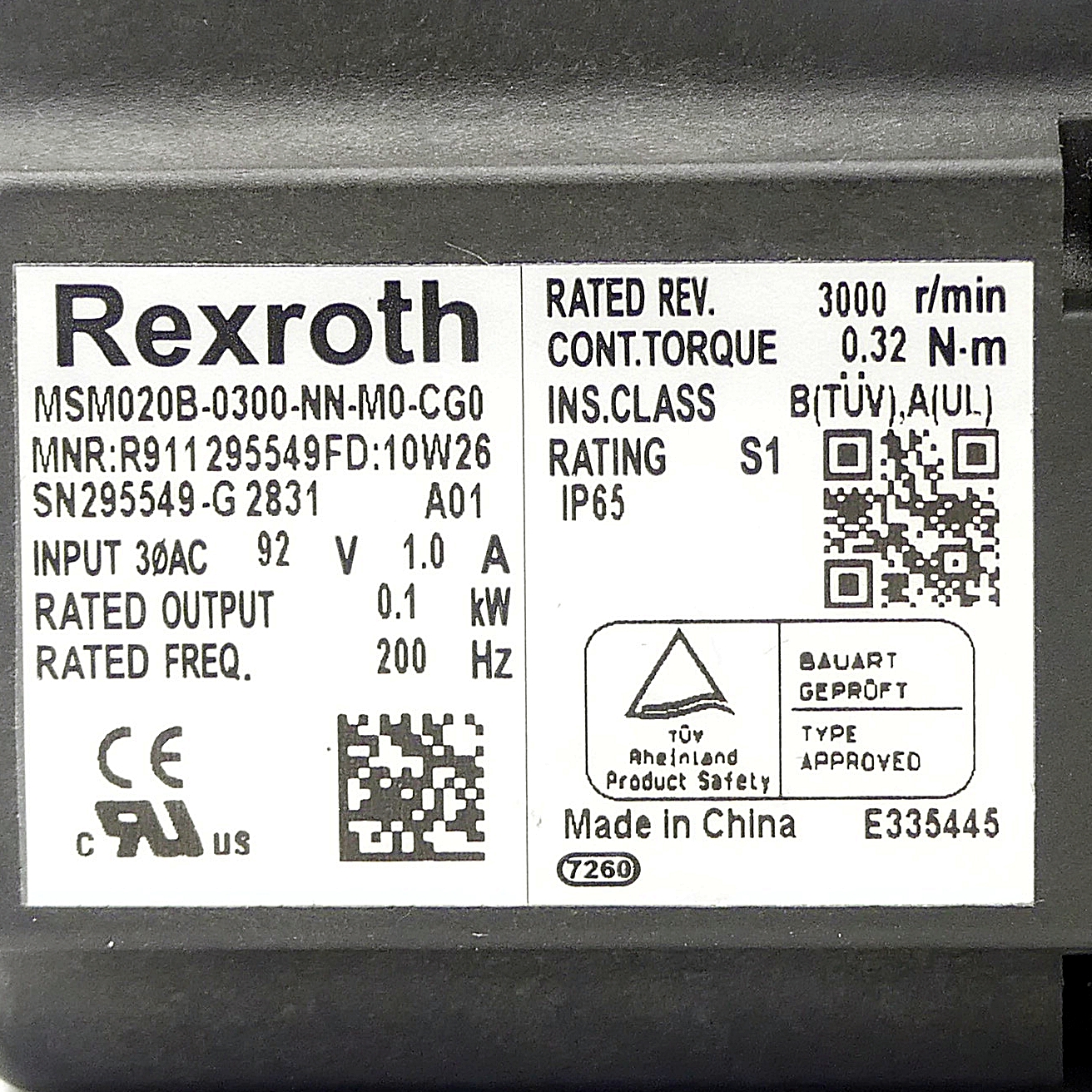 Servo Motor MSM020B-0300-NN-M0-CG0