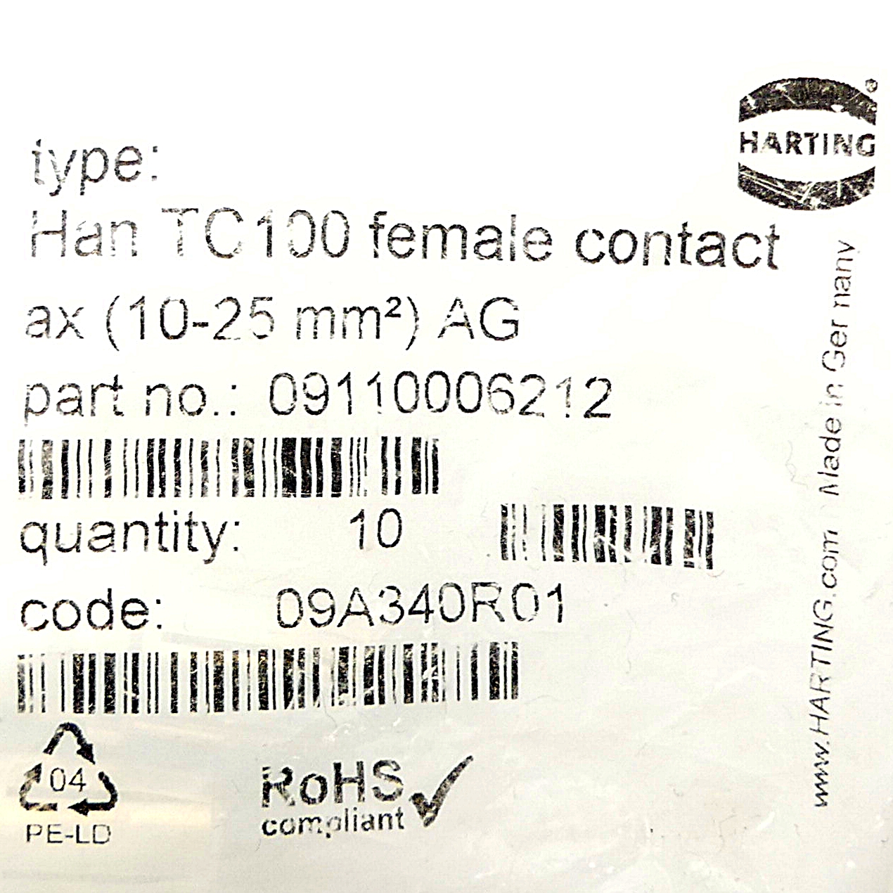 100A axial screw contact Contact socket