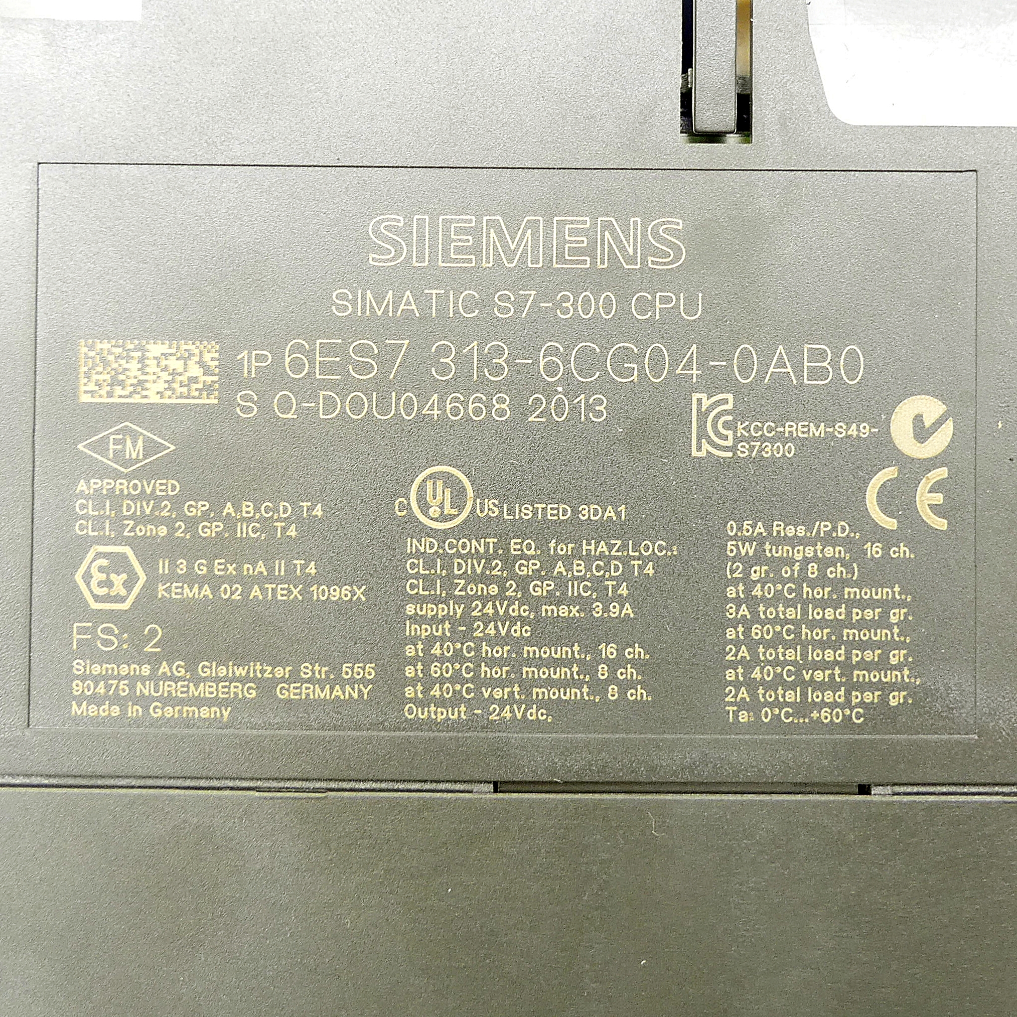 SIMATIC S7-300, CPU 313C-2 DP Kompakt-CPU mit MPI,
