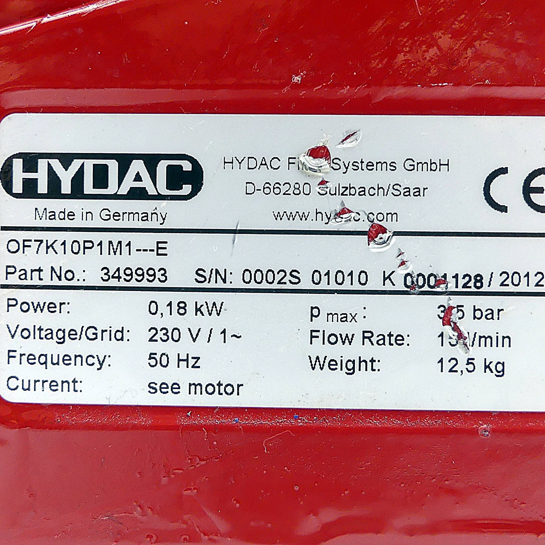 Filter unit for filling/flushing hydraulic systems OF7K10P1M1---E