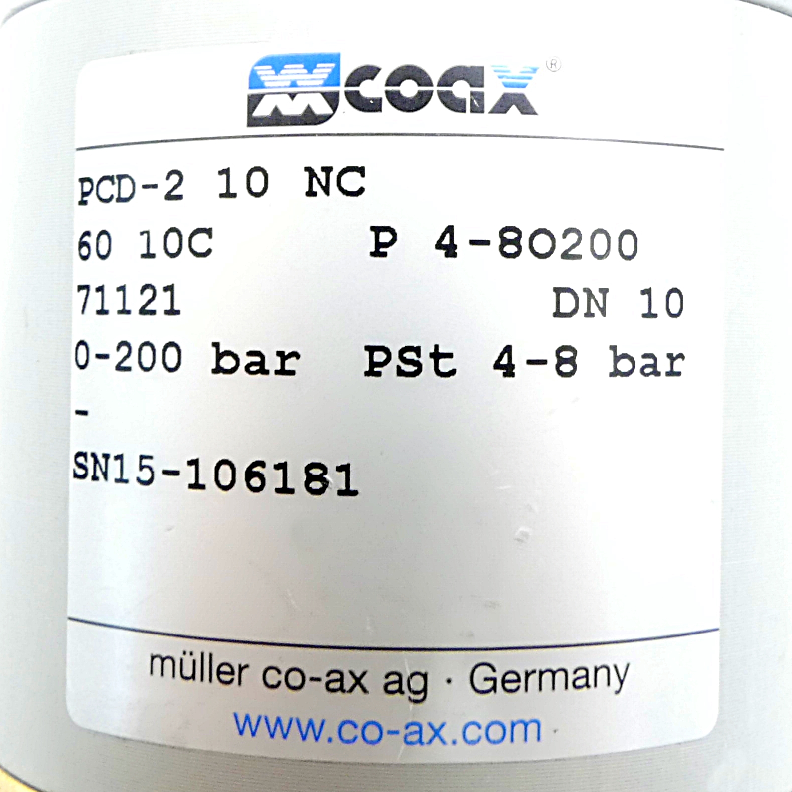Hochdruckventil PCD-2 10 NC