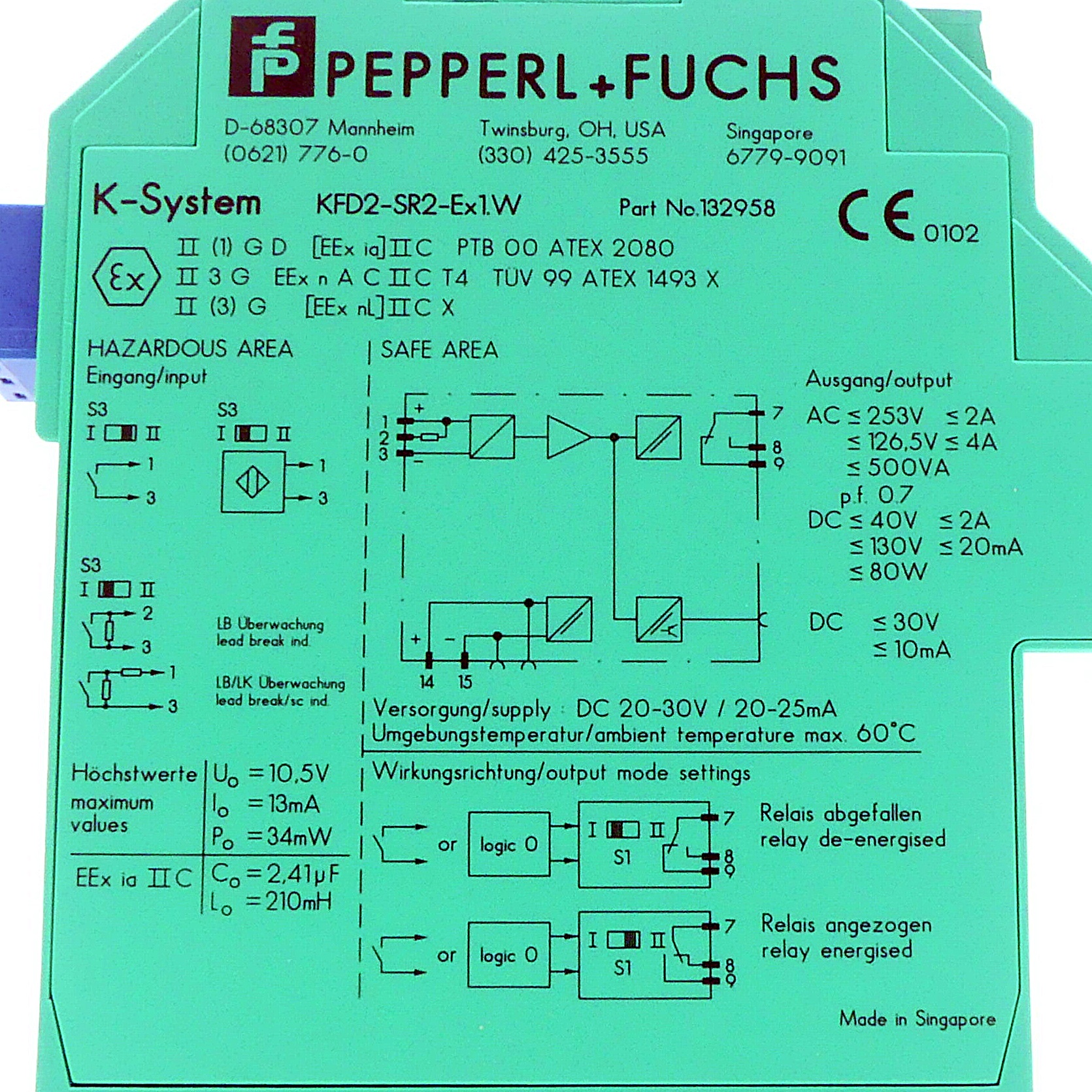 Switch amplifier KFD2-SR2-Ex1.W 