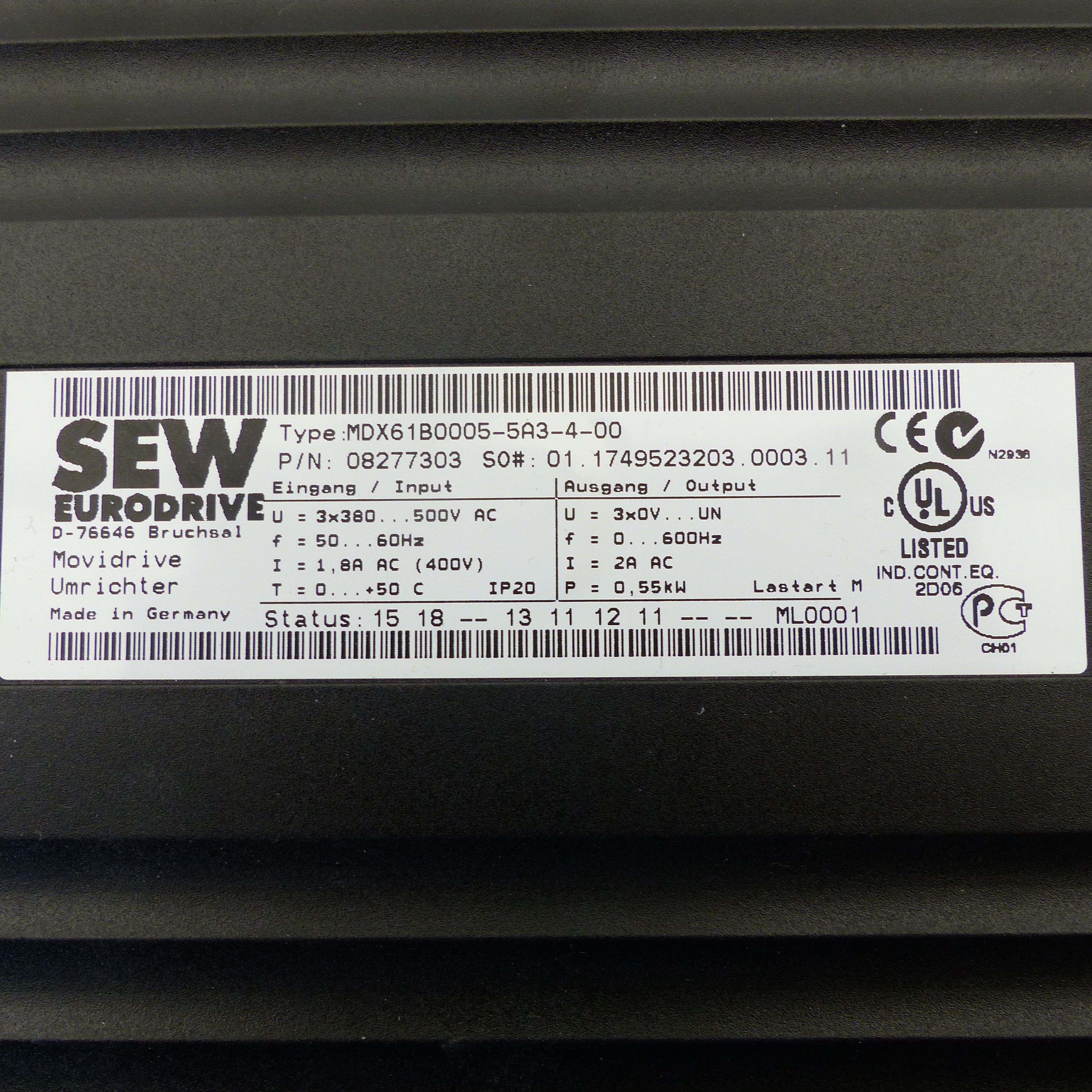 Frequency Converter MDX61B with BR MDX61B0005-5A3-4-00 Refurbished