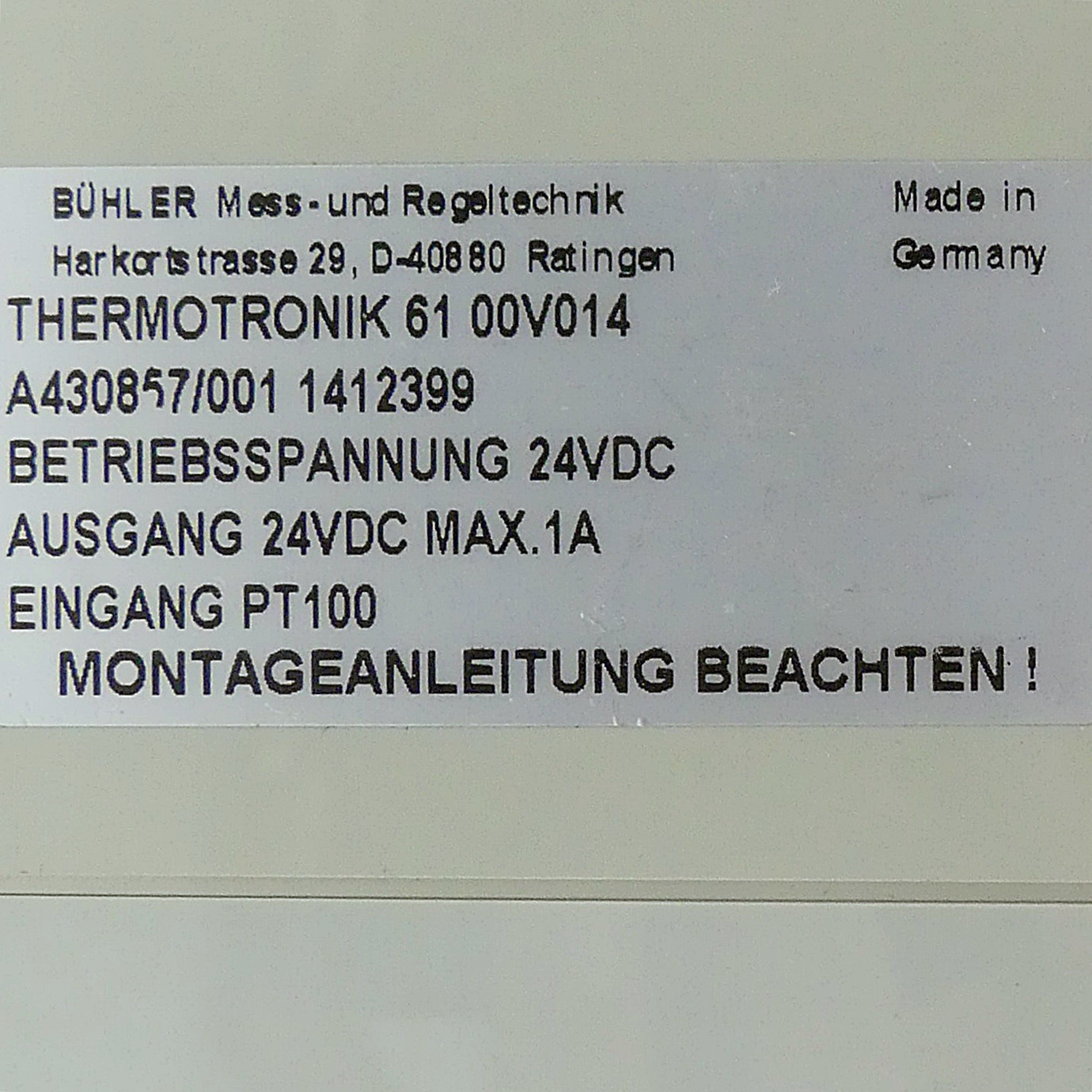 Temperatursensor Thermotronik 