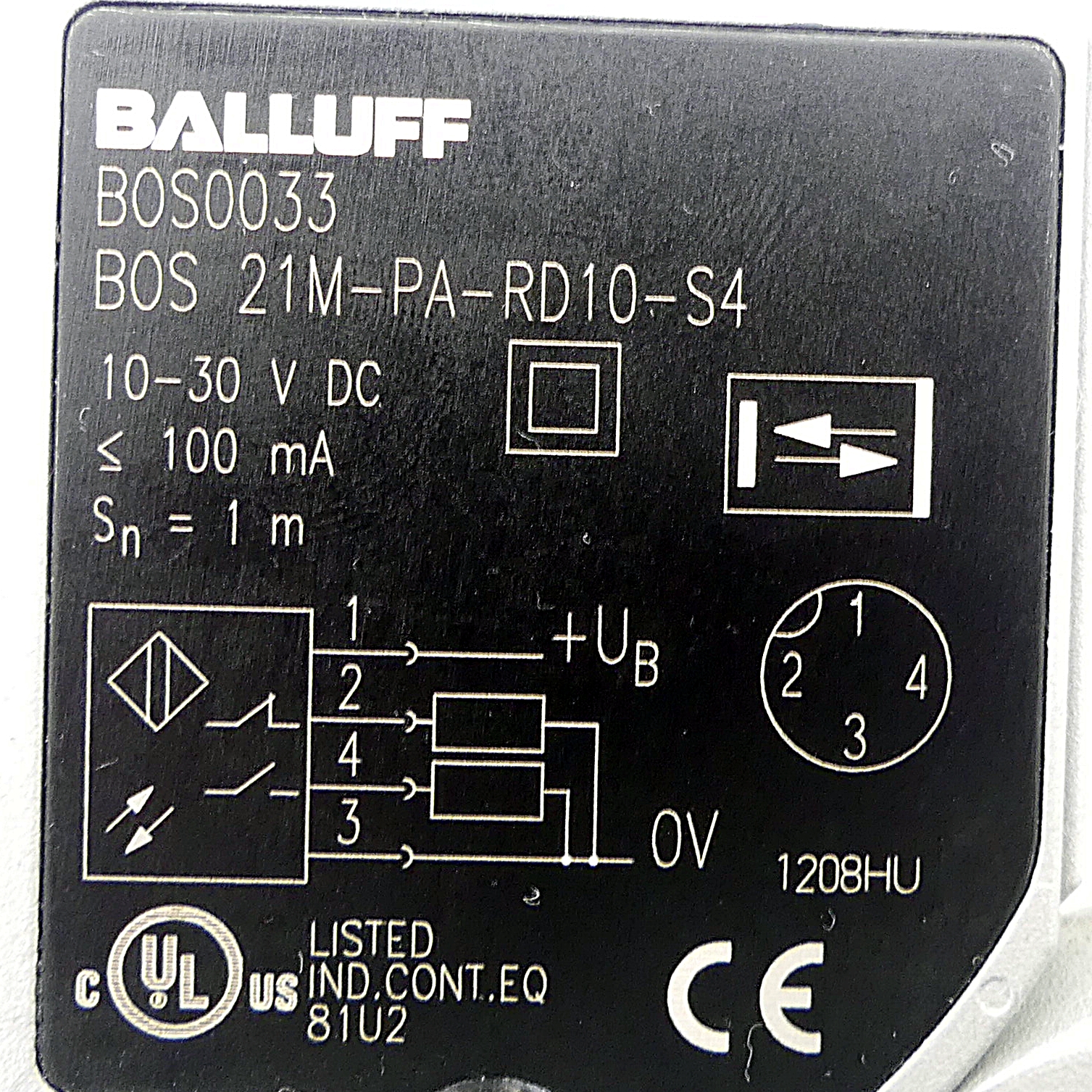Diffuse sensors BOS 21M-PA-RD10-S4