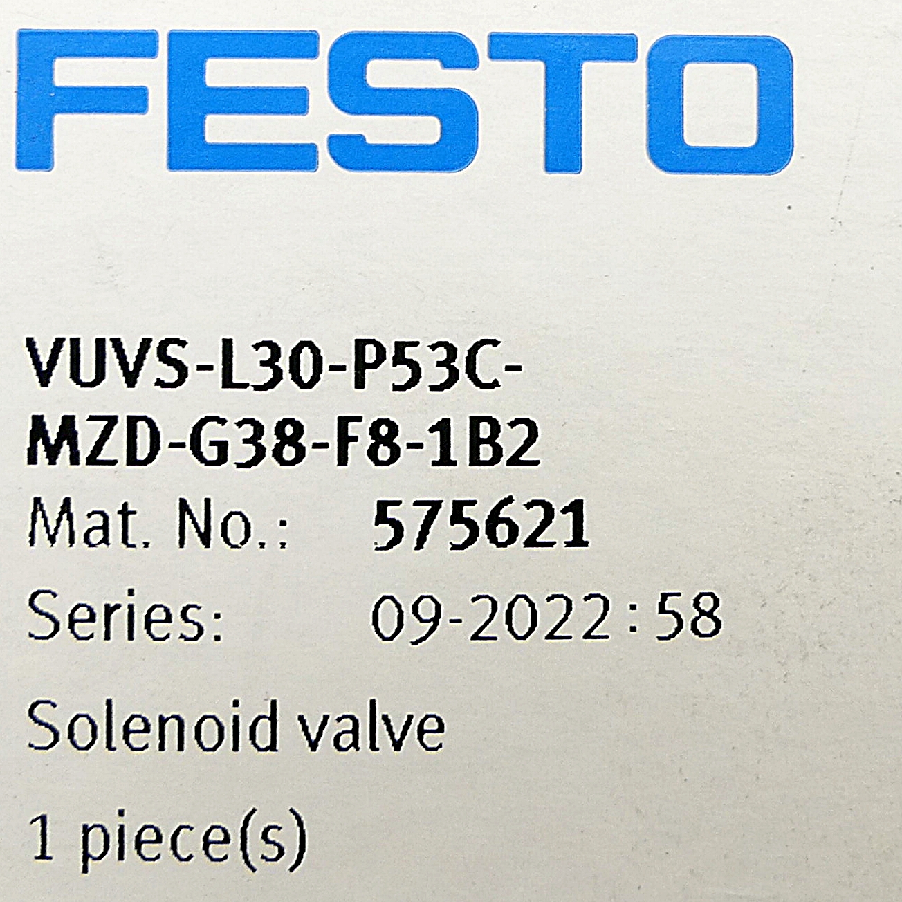 solenoid valve VUVS-L30-P53C-MZD-G38-F8-1B2