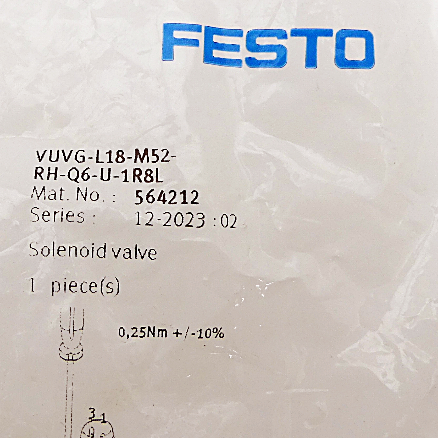 solenoid valve VUVG-L18-P53U-H-Q6-U-1R8L