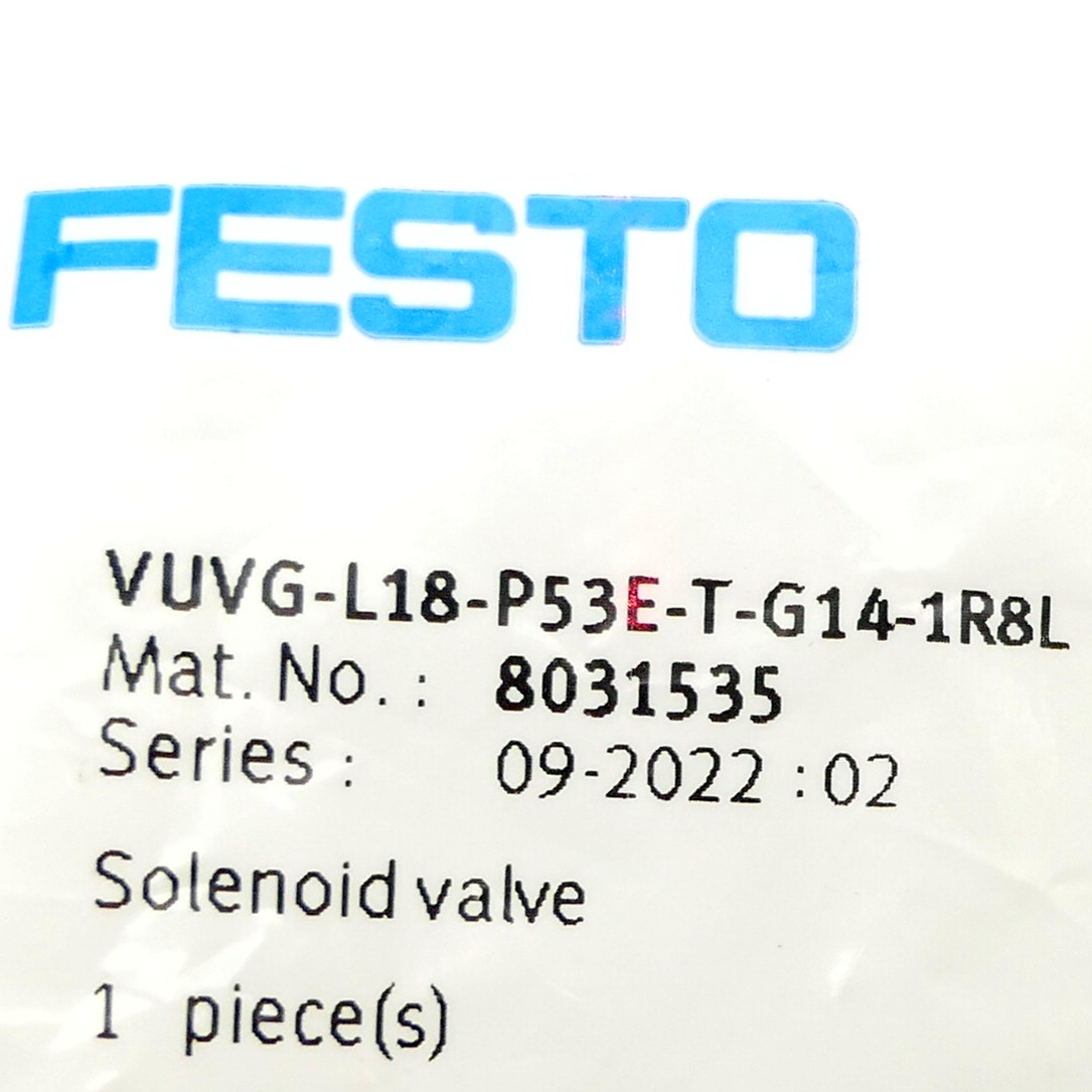 solenoid valve VUVG-L18-P53E-T-G14-1R8L