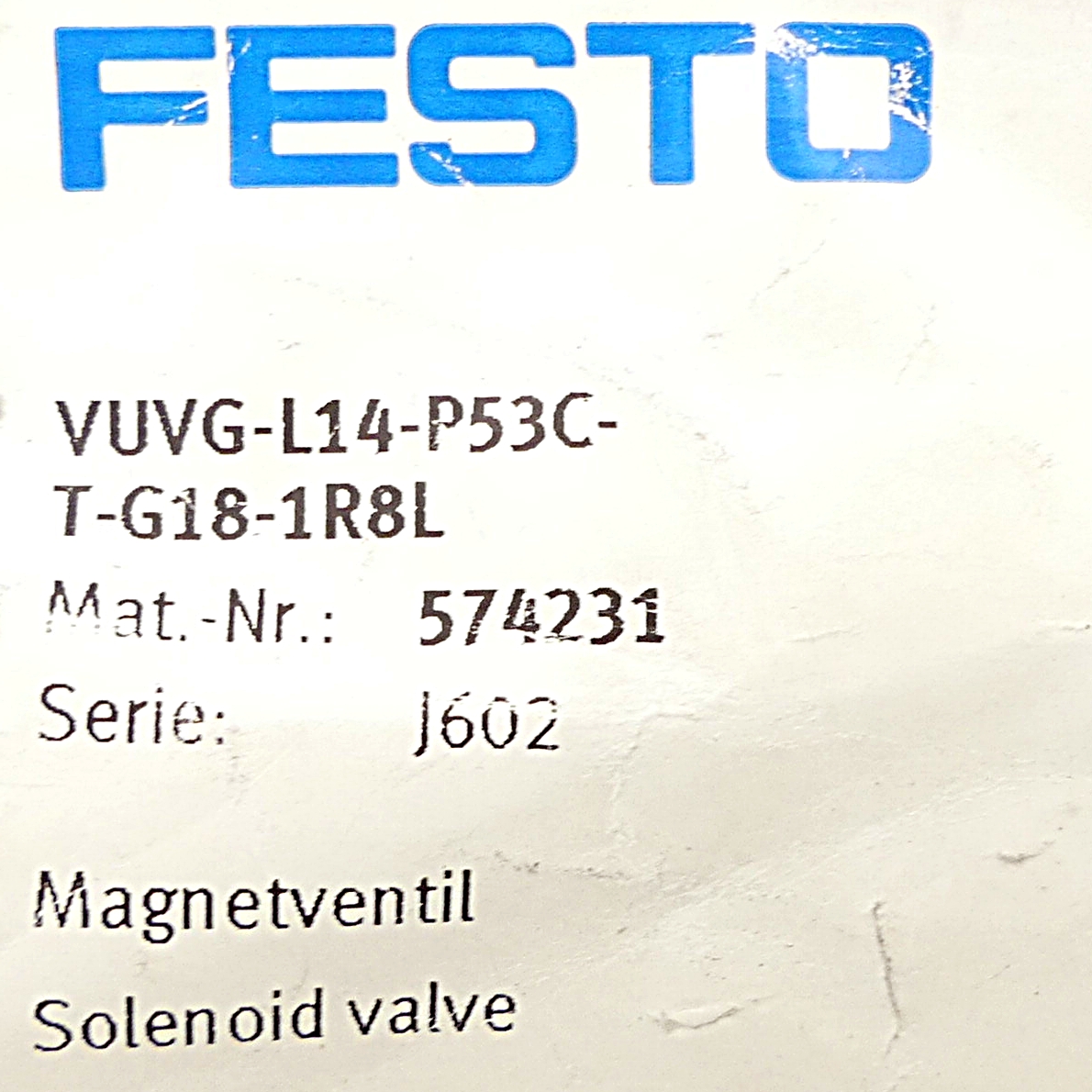 solenoid valve VUVG-L14-P53C-T-G18-1R8L