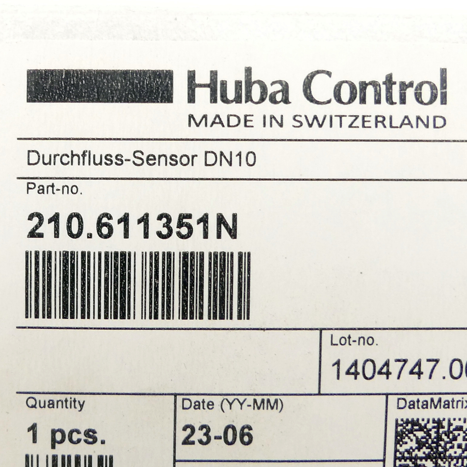 Flow sensor DN10