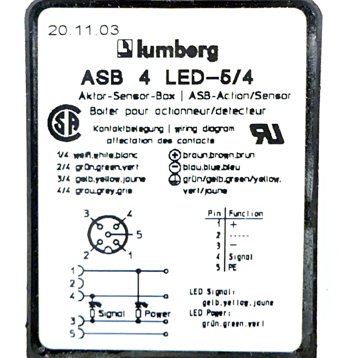 Aktor-Sensor-Box ASB 4 LED-5/4 