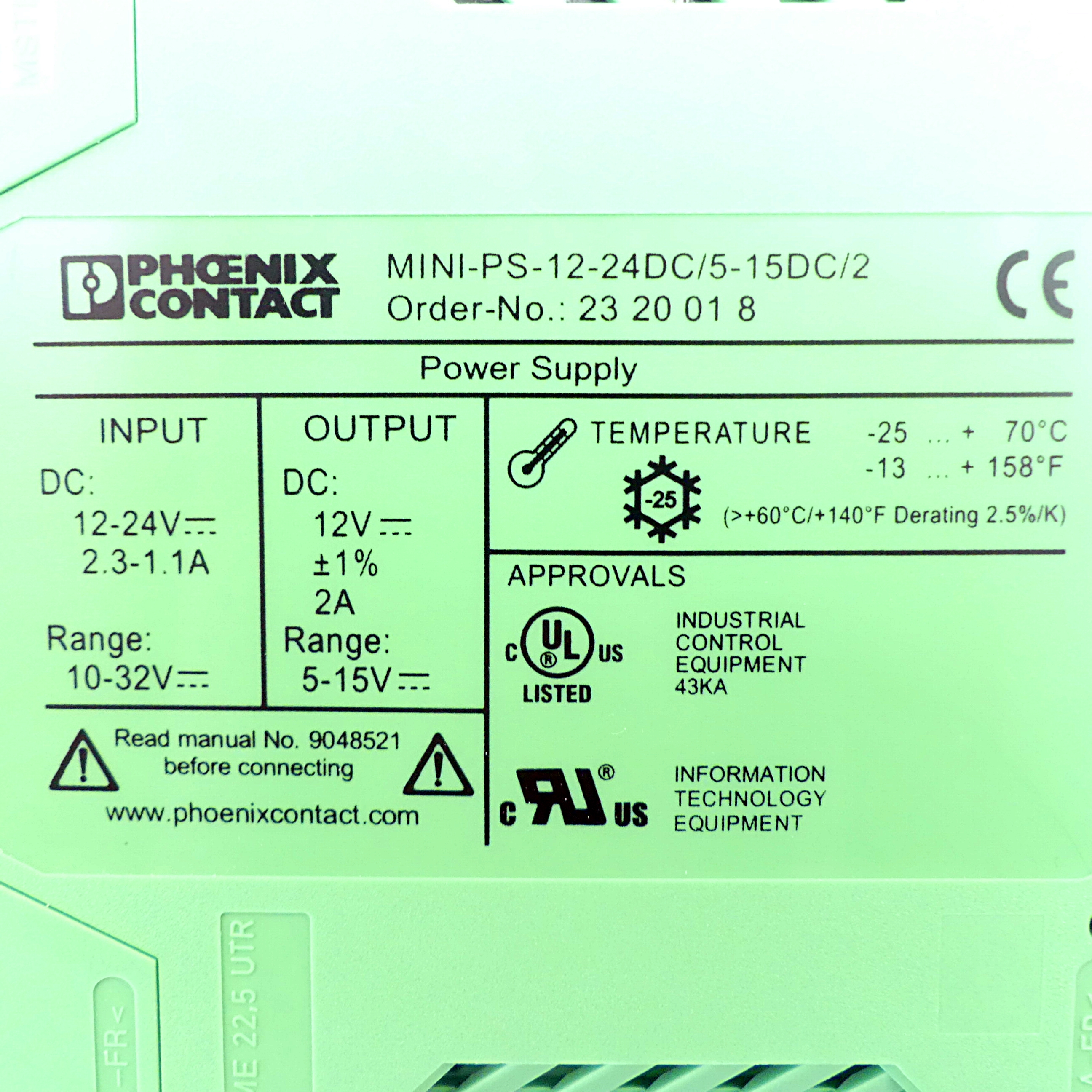 Converter MINI-PS-12-24DC/5-15DC/2 