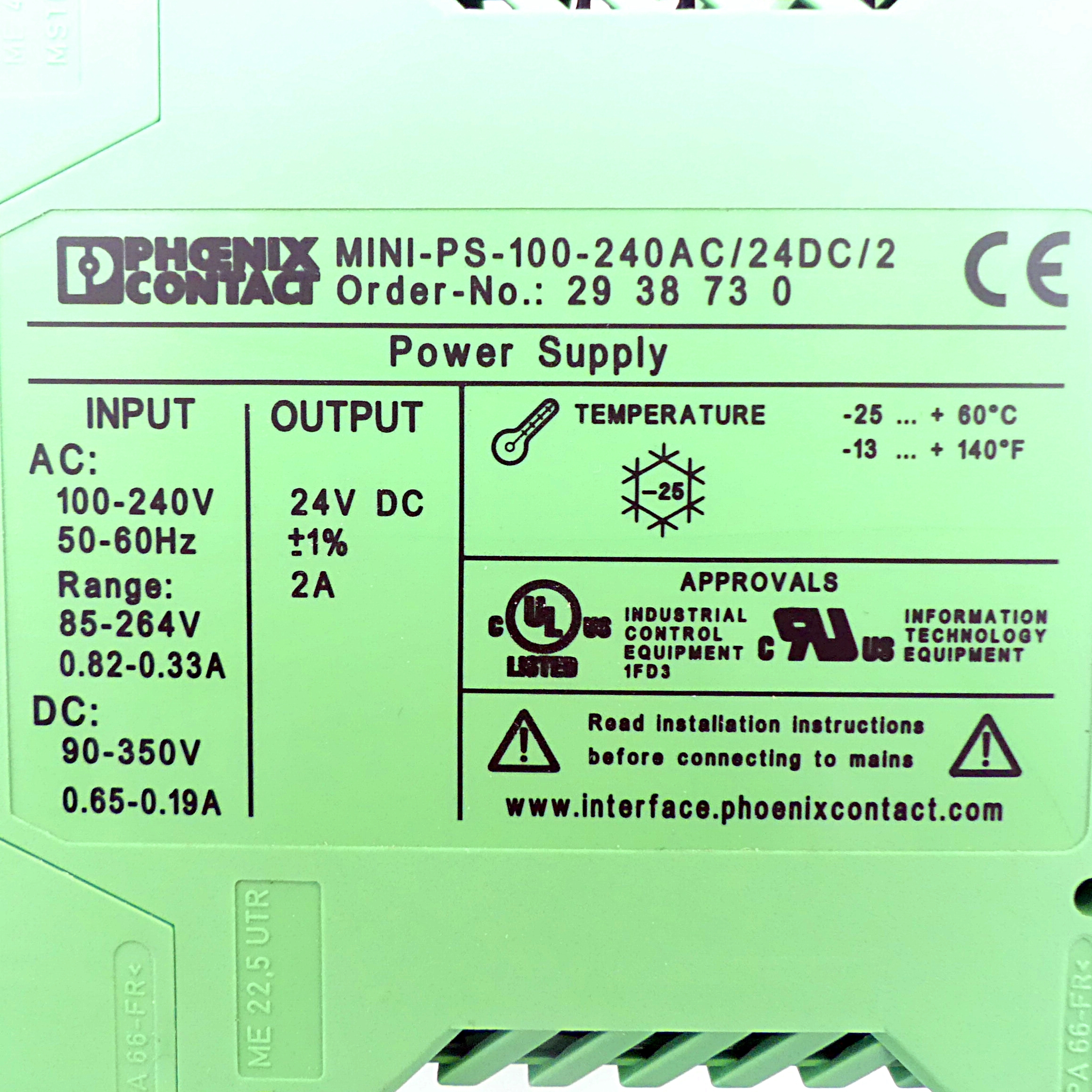 Power supply MINI-PS-100-240AC/24DC/2 