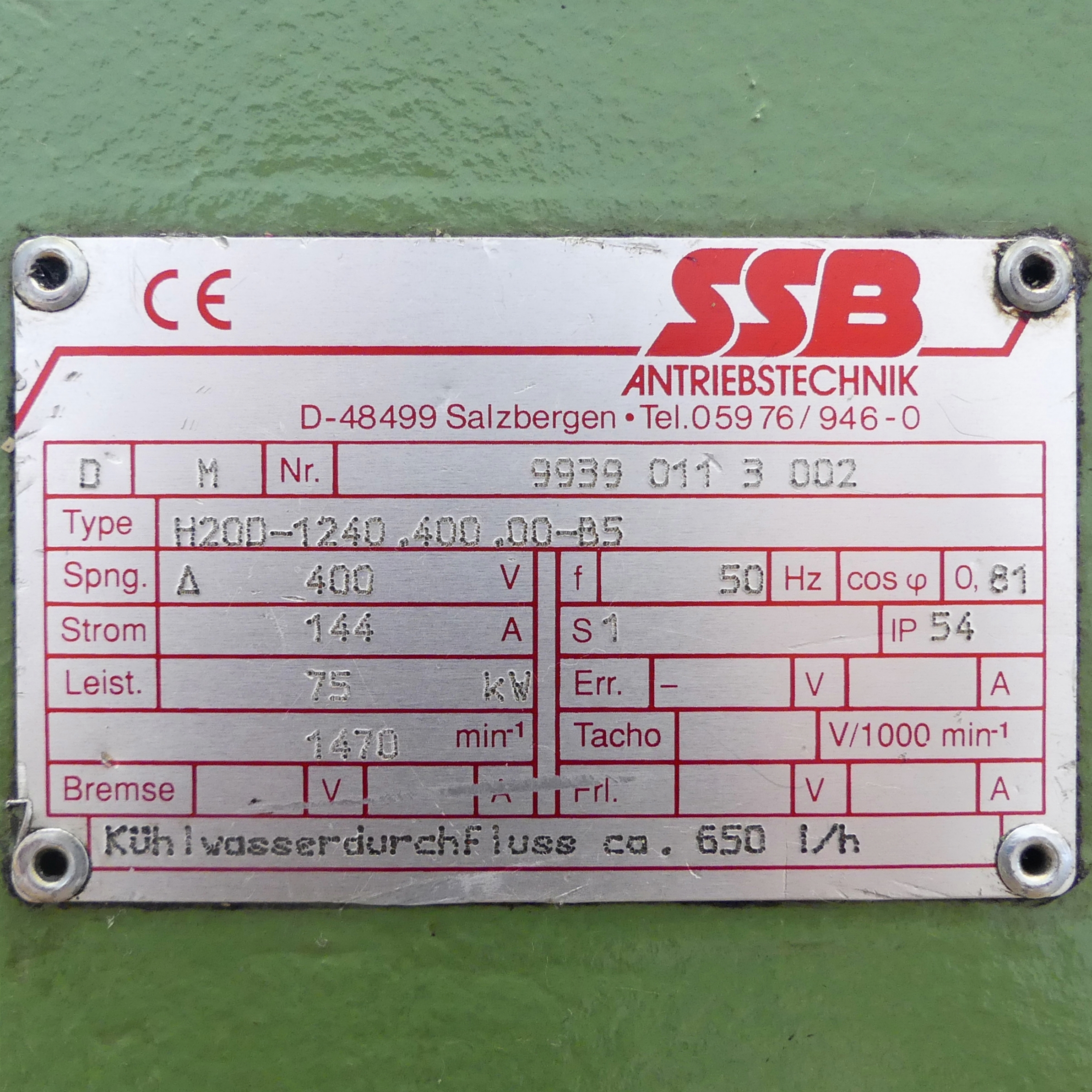 Wassergekühlter Drehstrommotor