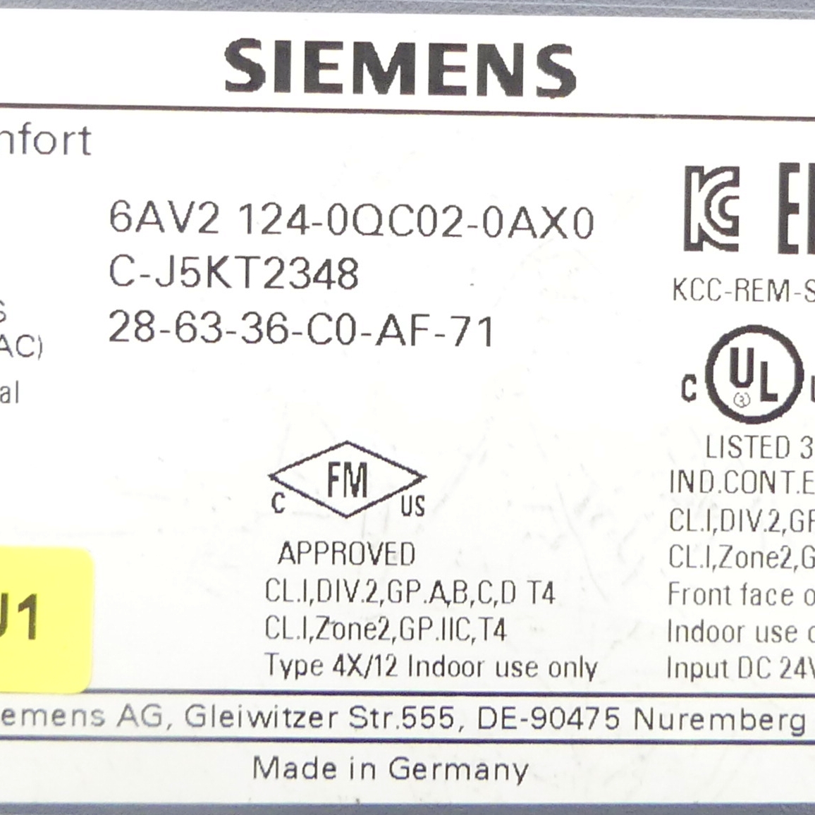 SIMATIC HMI TP1500 Comfort