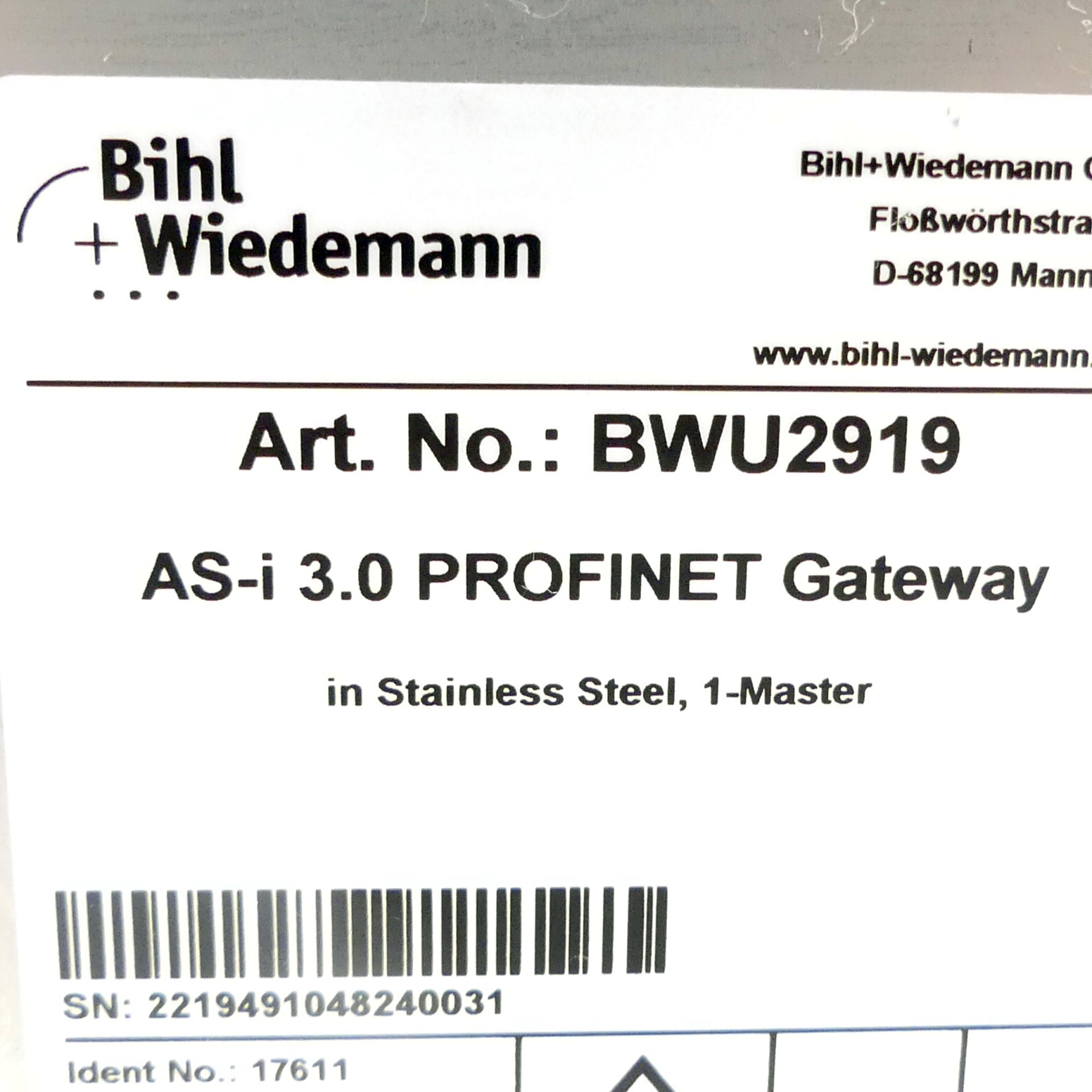 AS-i 3.0 PROFINET Gateway