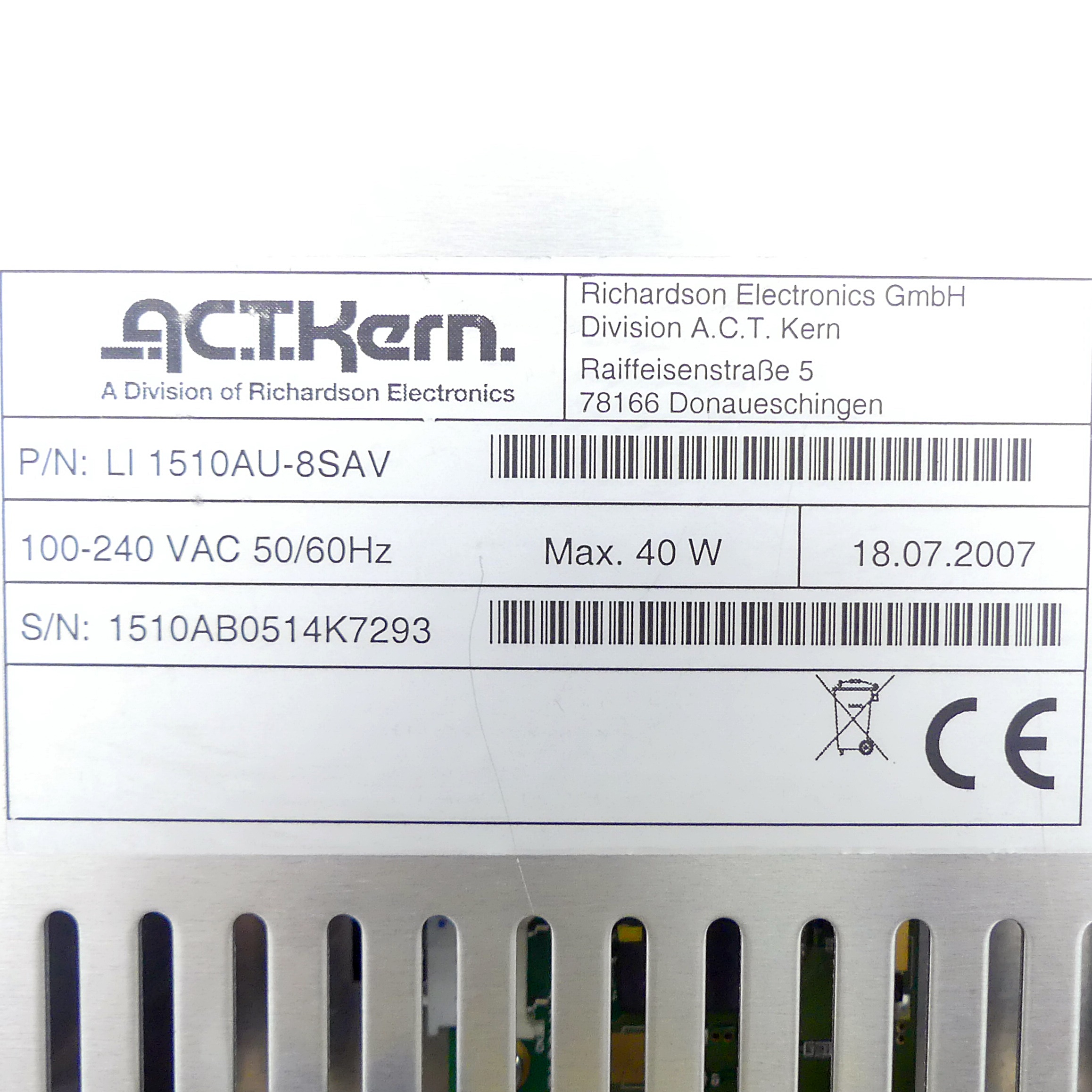 A.C.T. Kern LCD Flachbildschirm 15" 