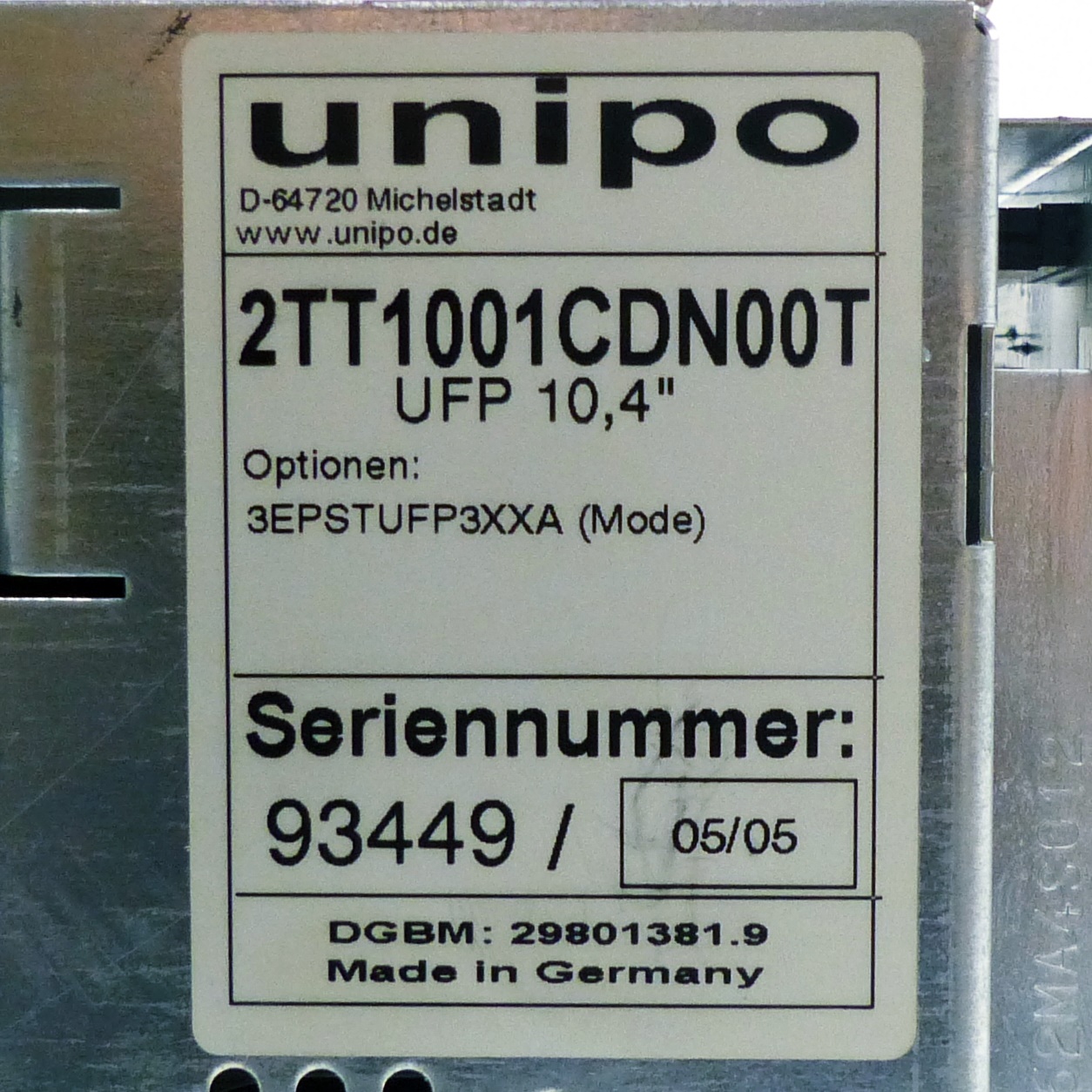 Monitoreinheit UFP 10,4  Gebraucht