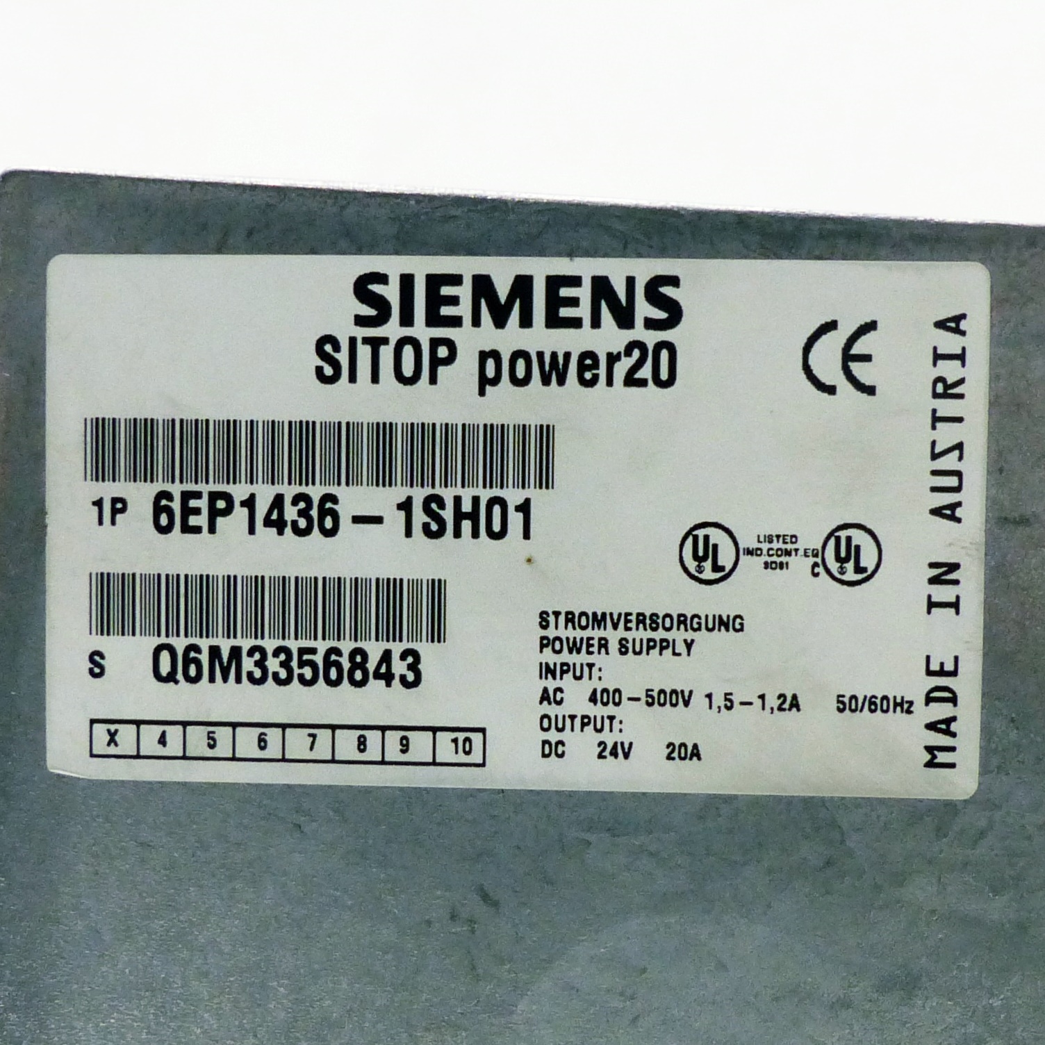 Power Supply Units SMP-E423-A30 SITOP power 20 