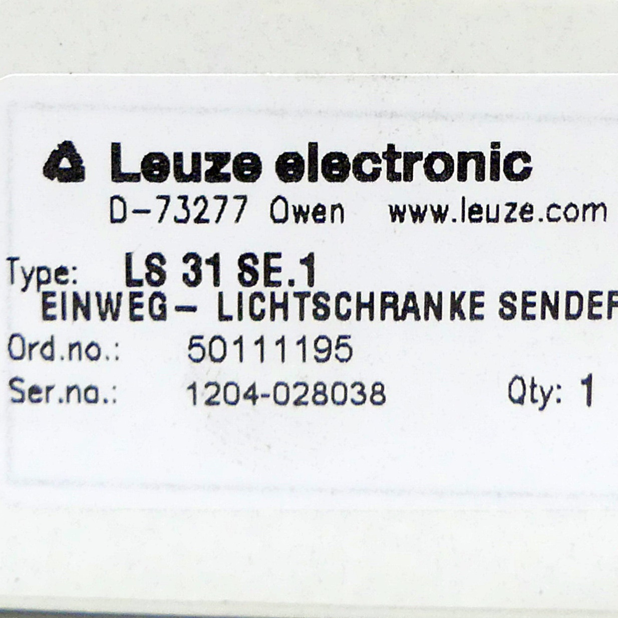Oneway lightbarrier transmitter