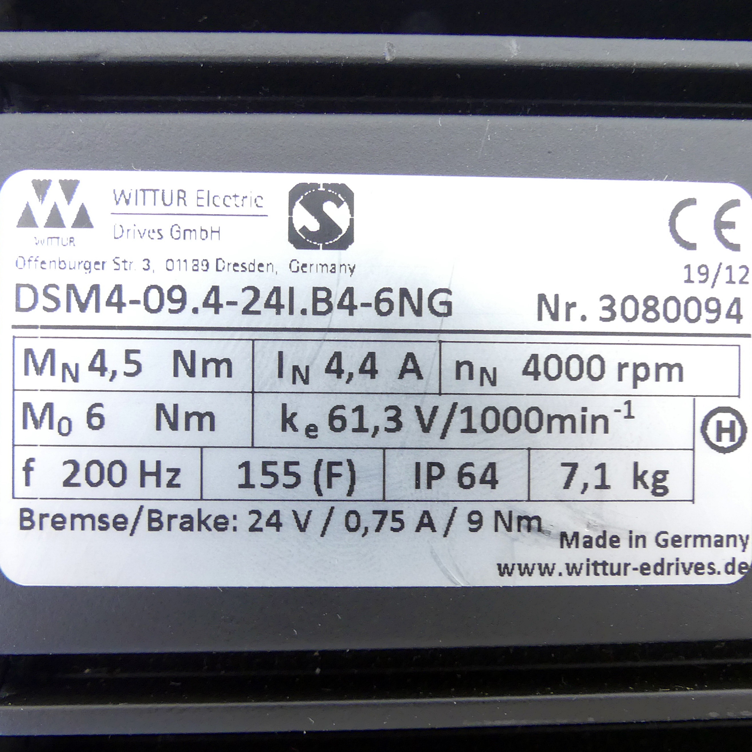Schrittmotor DSM4-09.4-24I.B4-6NG 