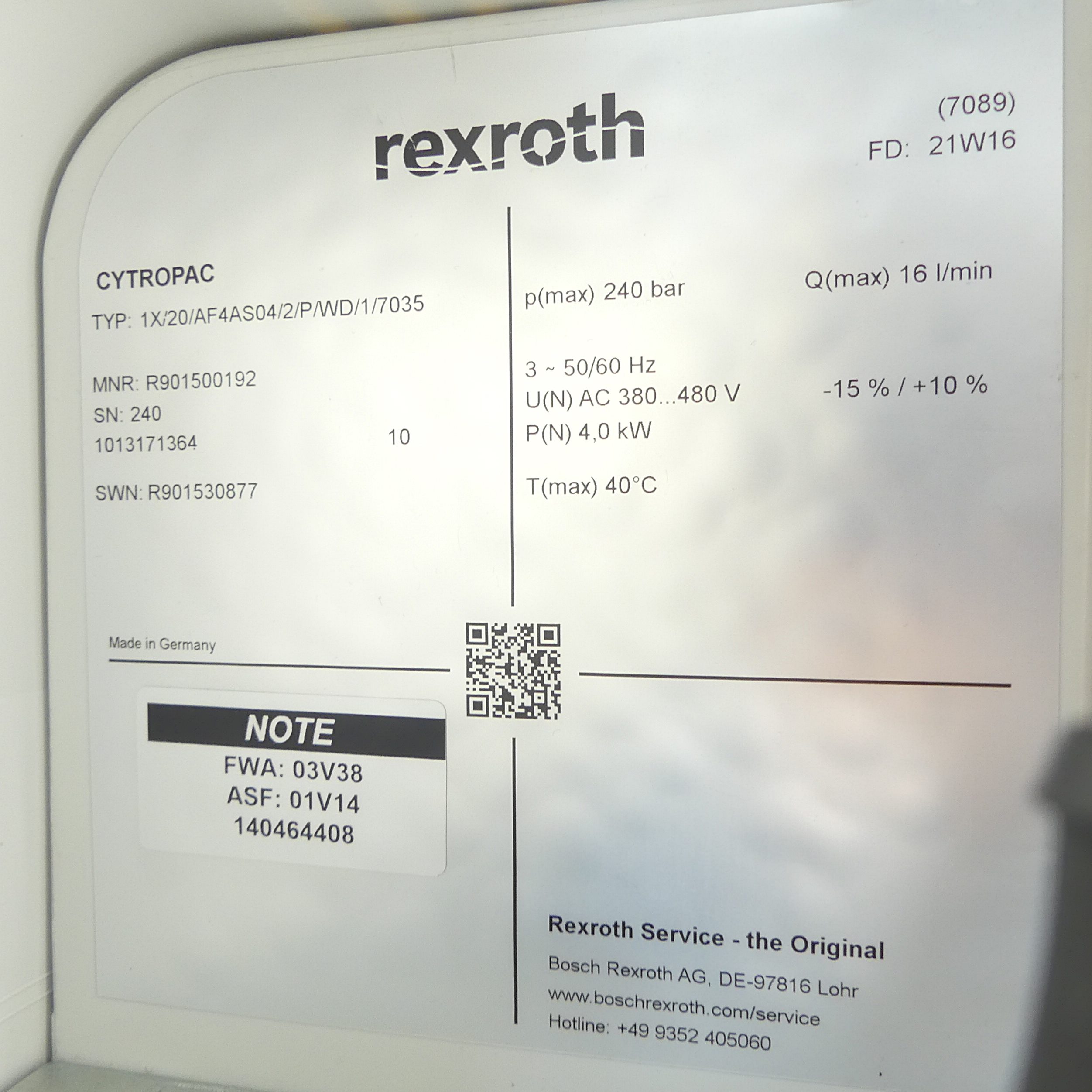 CytroPac 1X/20/AF4AS04/2/P/WD/1/7035