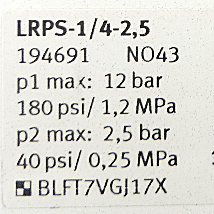 Präzisions-Druckregelventil LRPS-1/4-2,5
