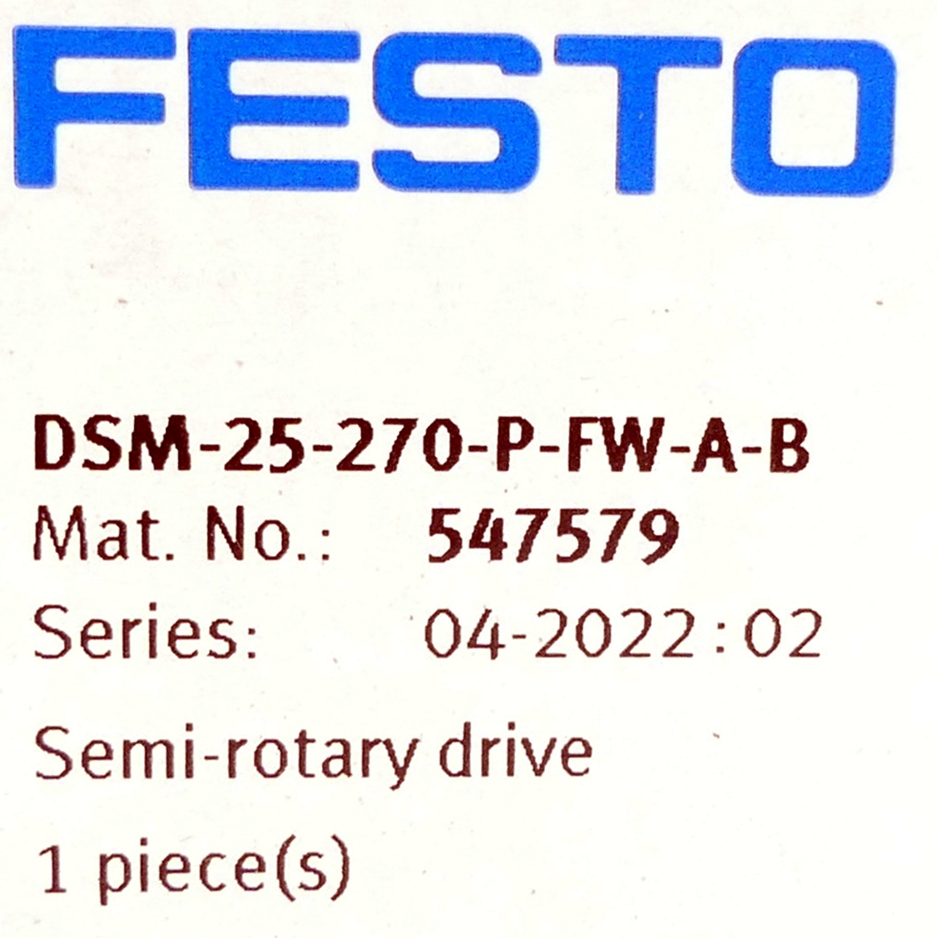 Schwenkantrieb DSM-25-270-P-FW-A-B