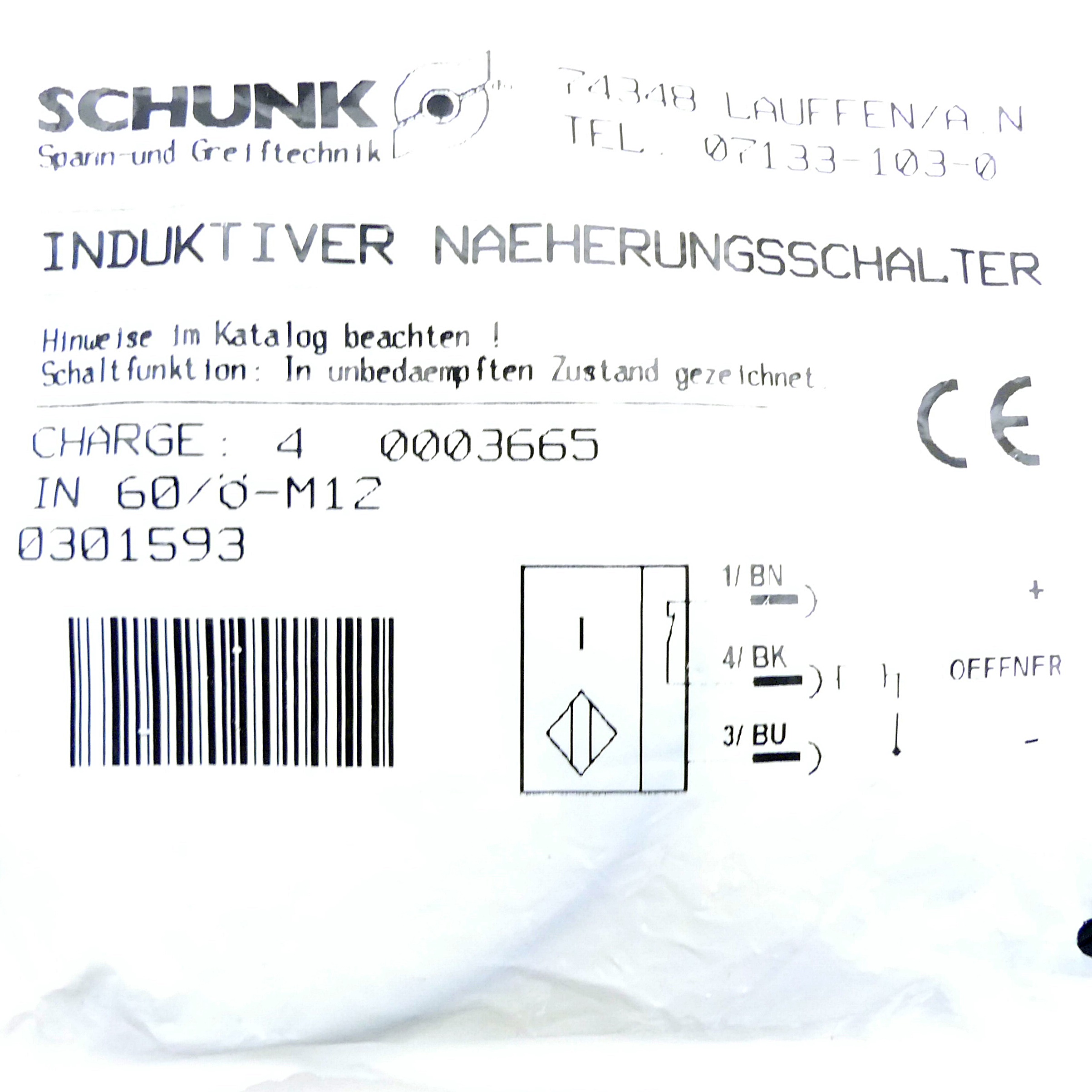 Inductive proximity switch IN 60/Ö-M12